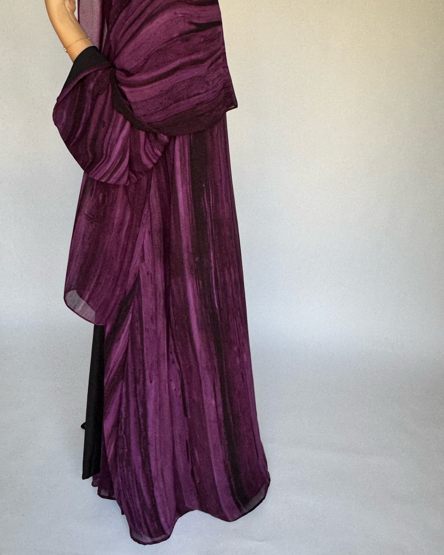 Purple Pattern Abaya (READY TO SHIP)