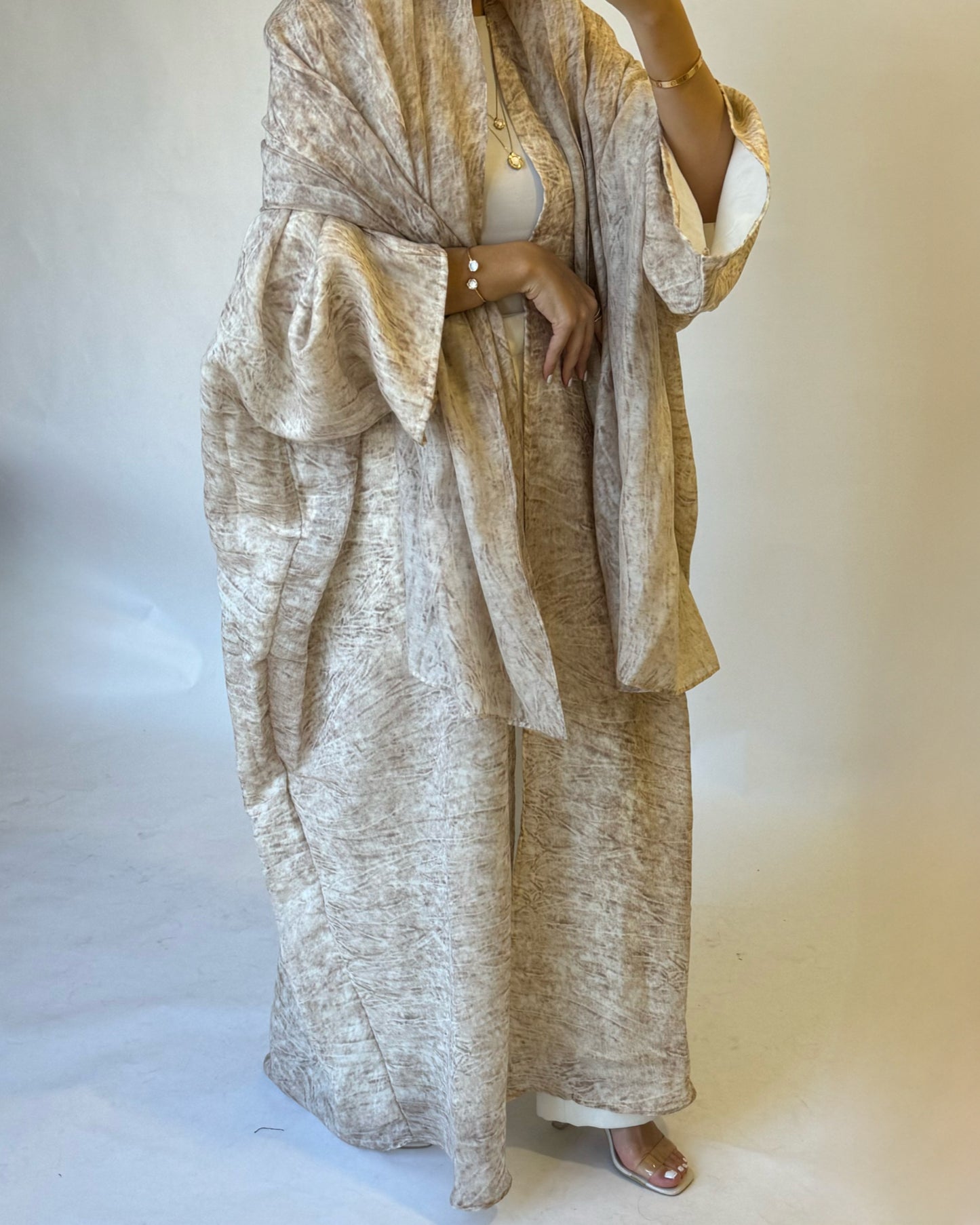 A148 - Light Brown Pattern Abaya