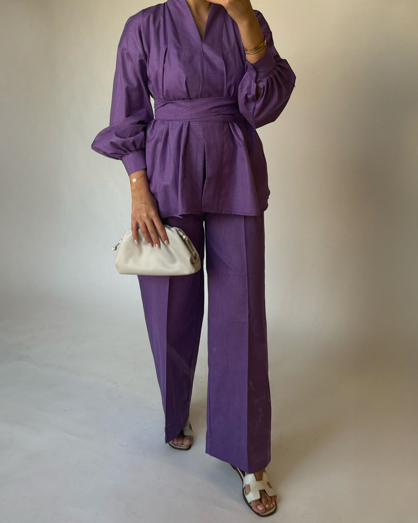 A204 - Purple Summer Linen Set