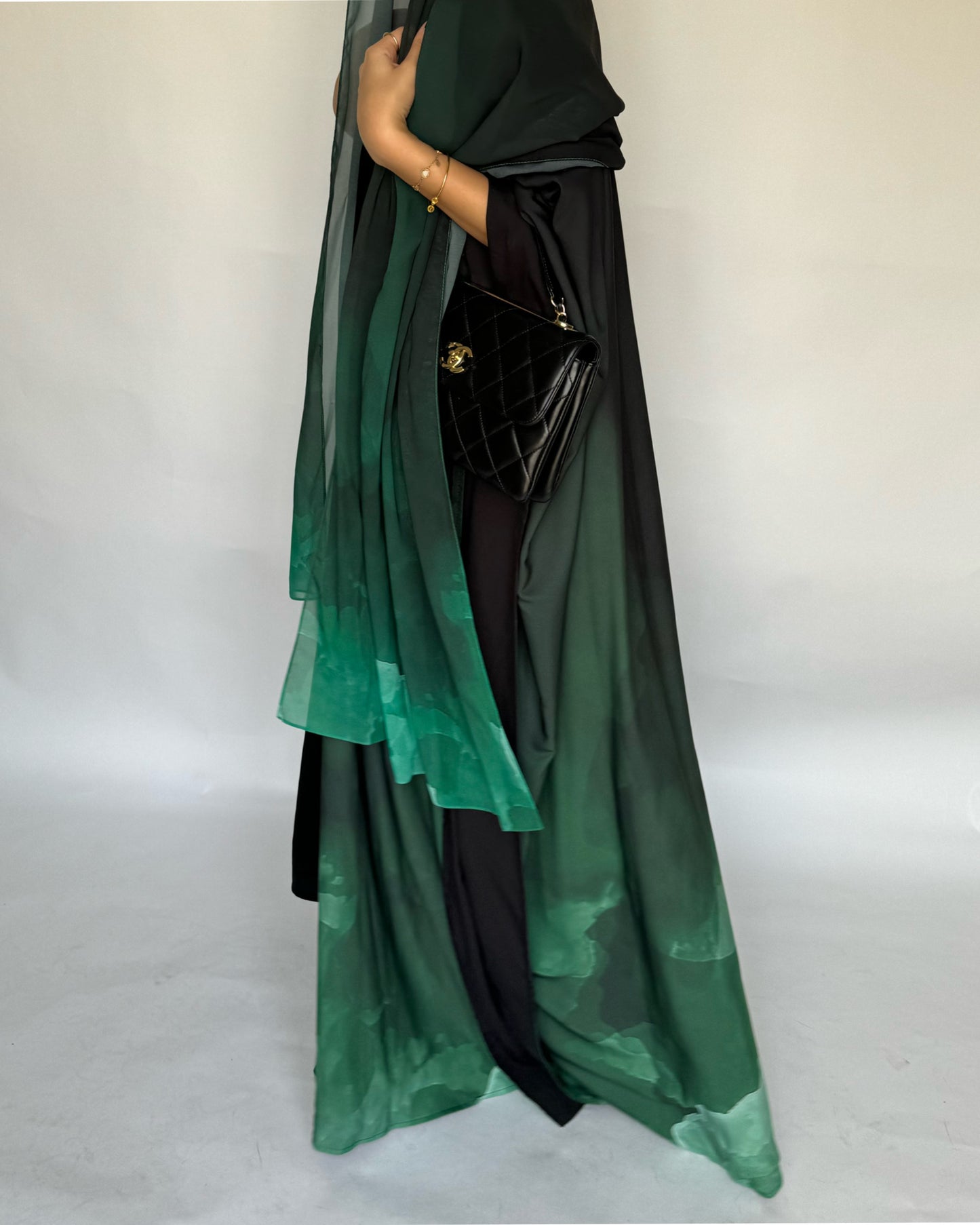 A126 - Green Gradient Cloud Abaya