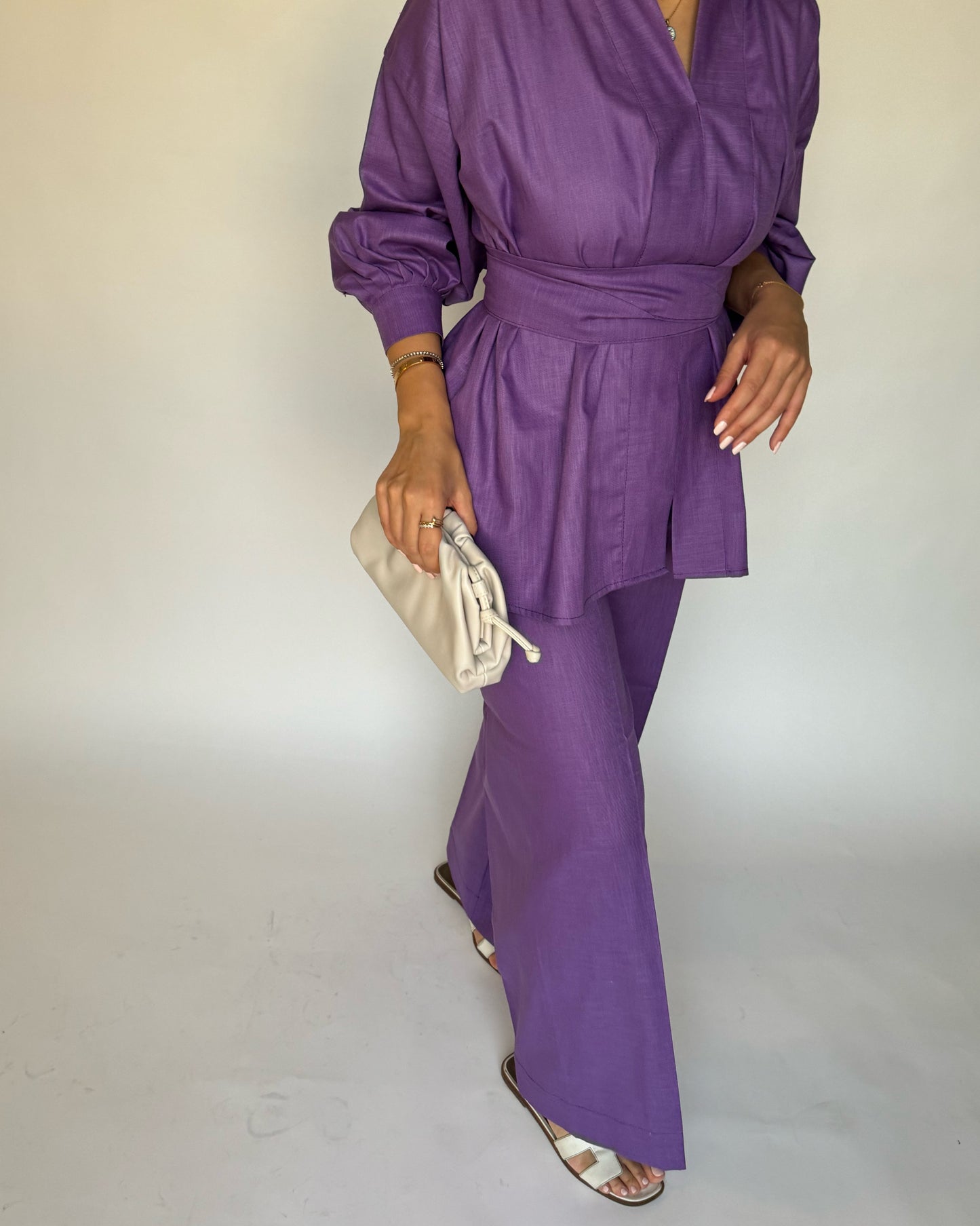 A204 - Purple Summer Linen Set