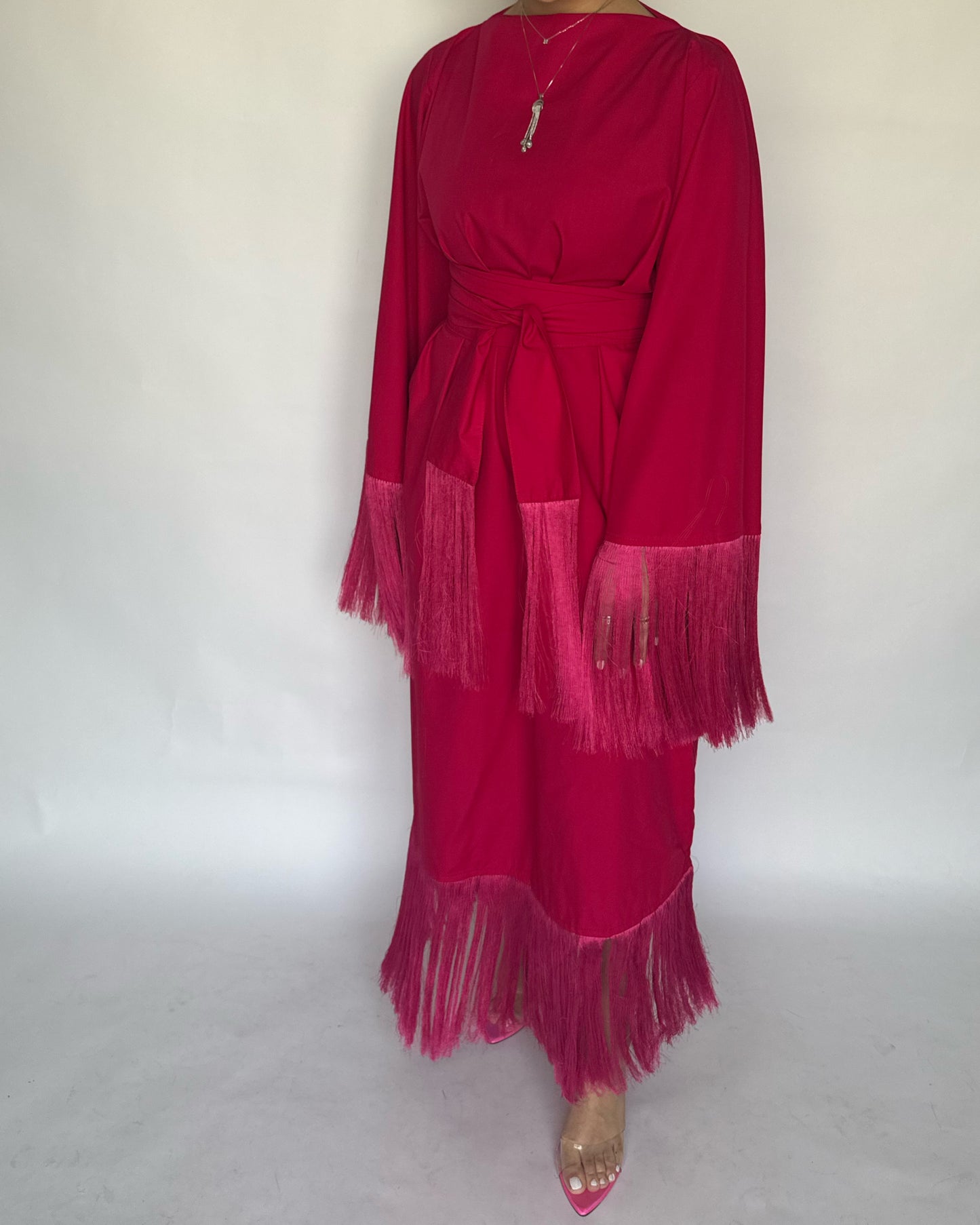 A171 - Pink Tassel Dress