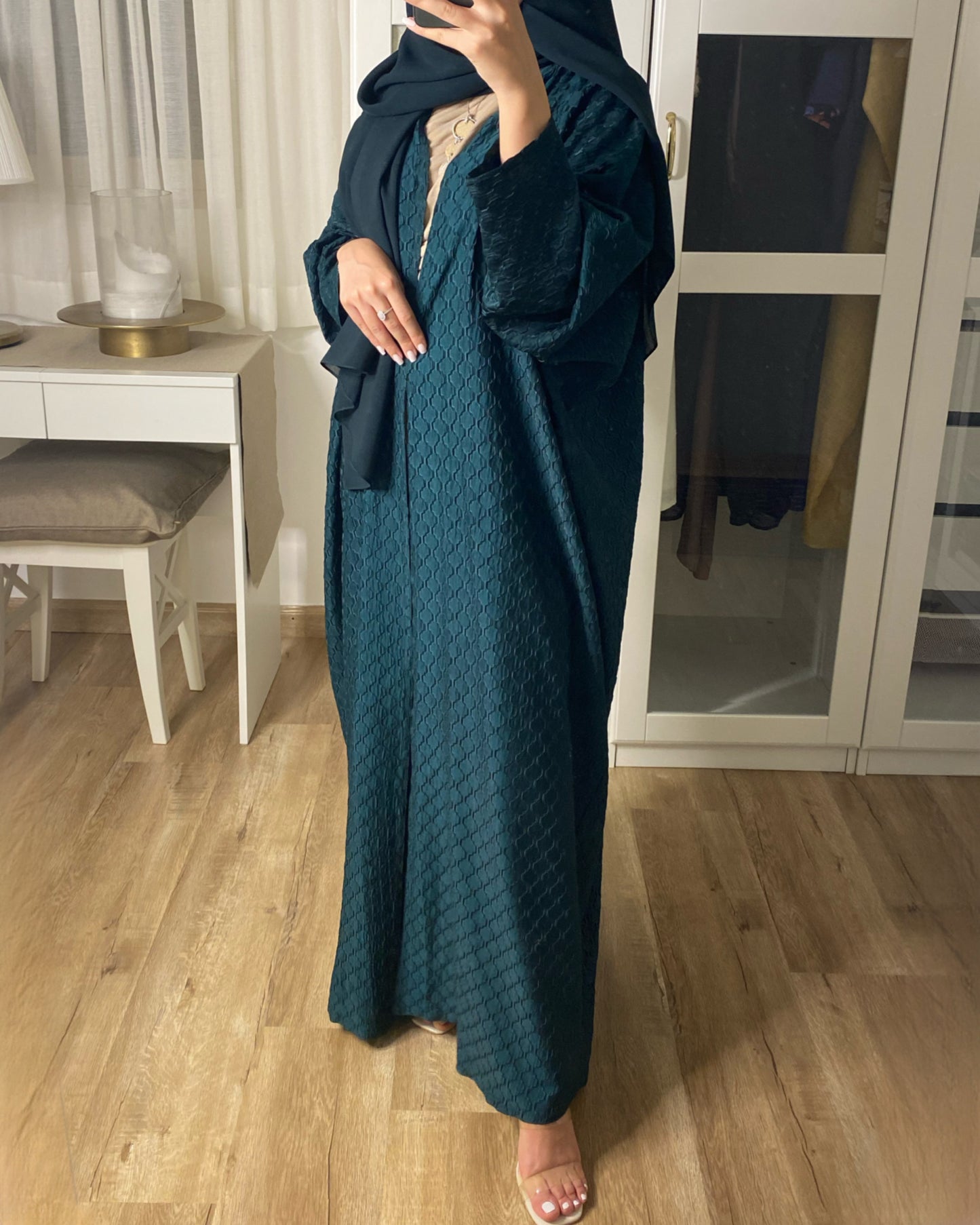 A088 - Summery Rich Green Pattern Abaya