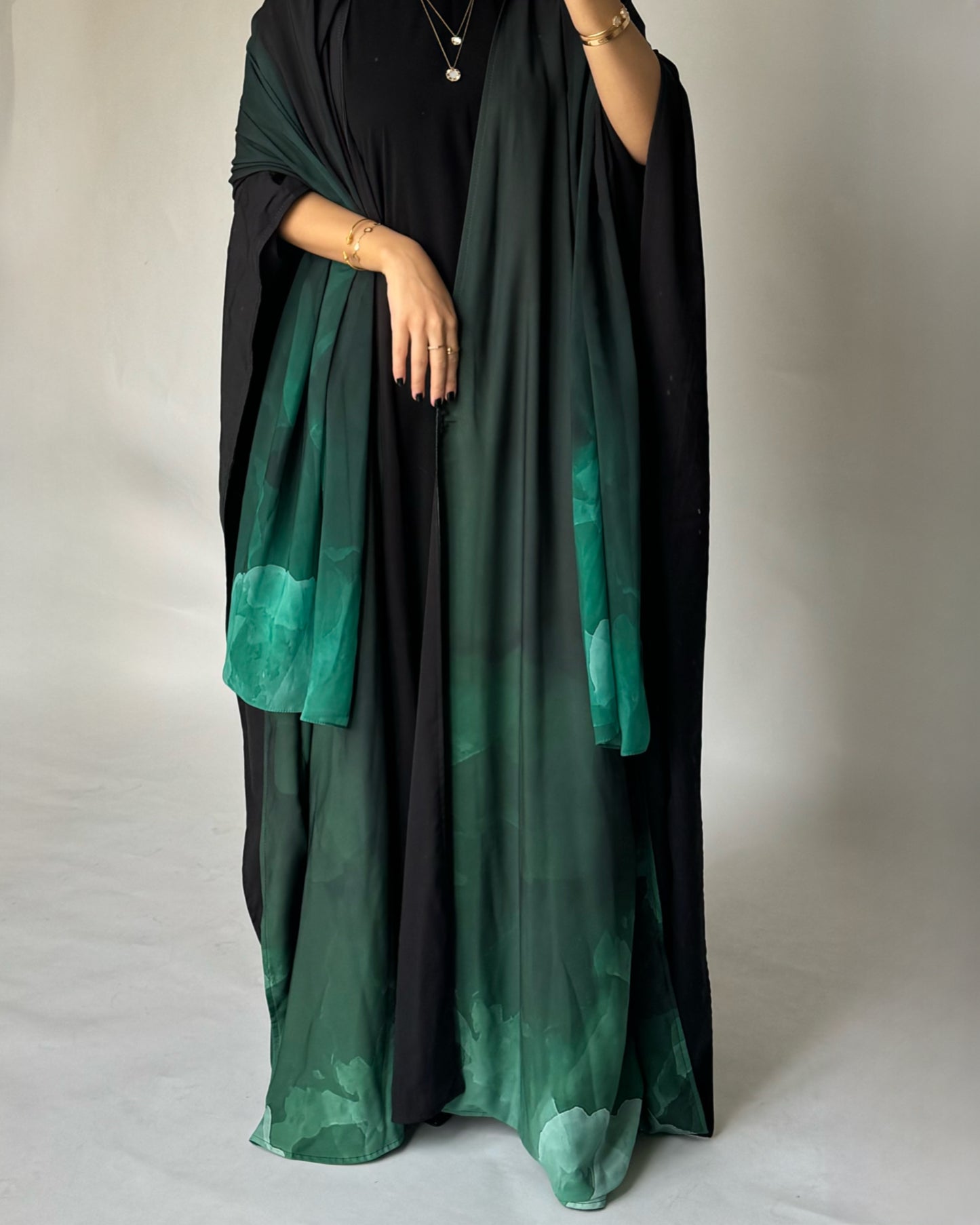 A126 - Green Gradient Cloud Abaya