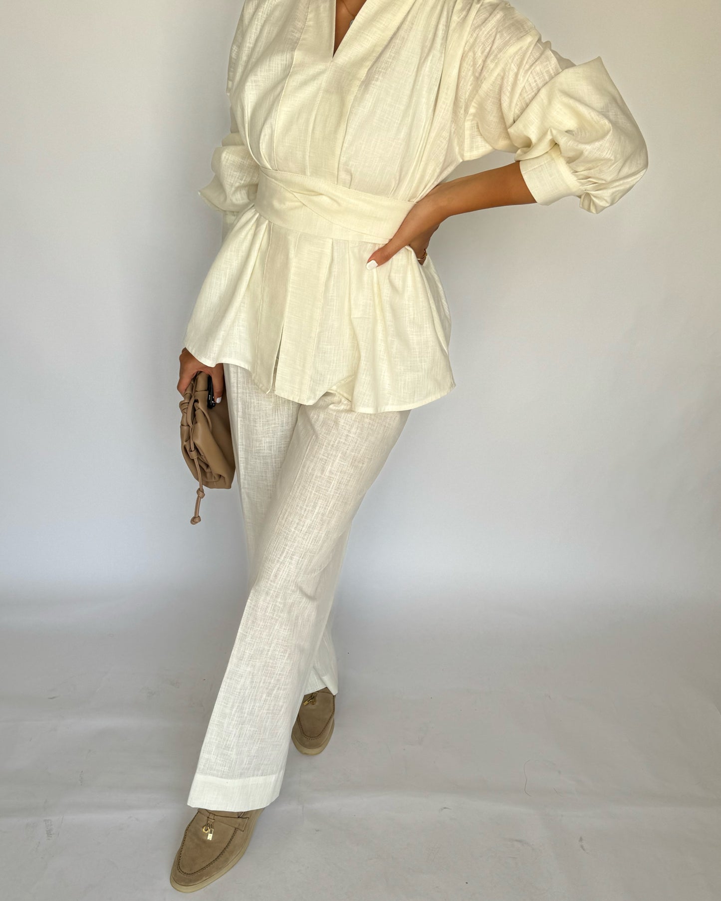 A194 - Off White Summer Linen Set