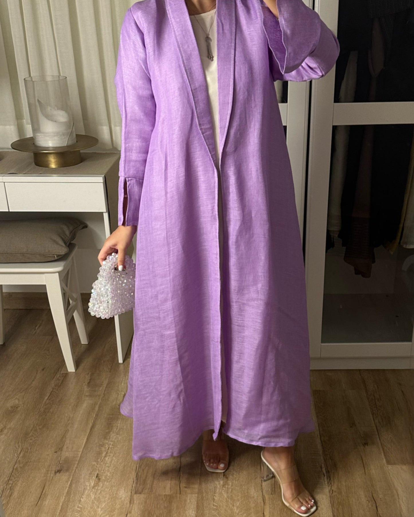 Purple Linen Summer Dress (READY TO SHIP)