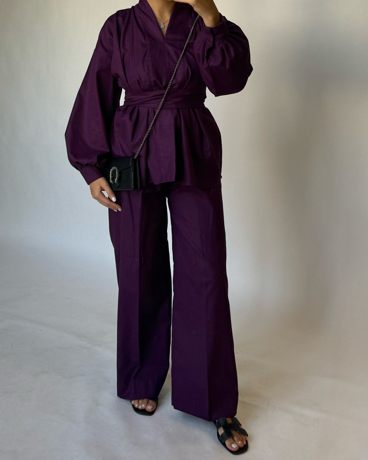 Purple Summer Linen Set (READY TO SHIP)