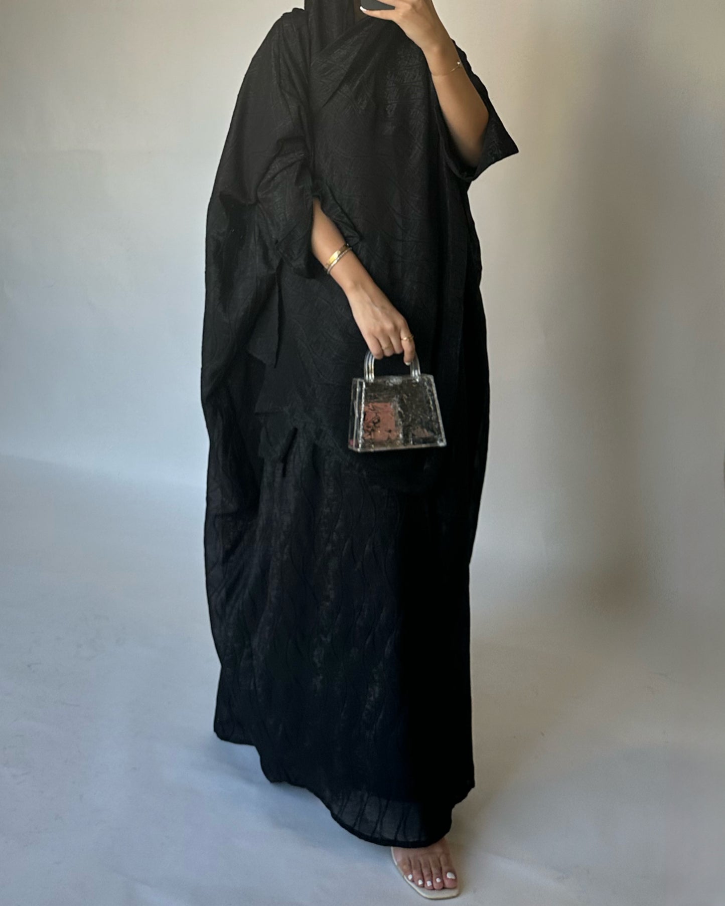 A120 - Chiffon Pattern Abaya & Shaila