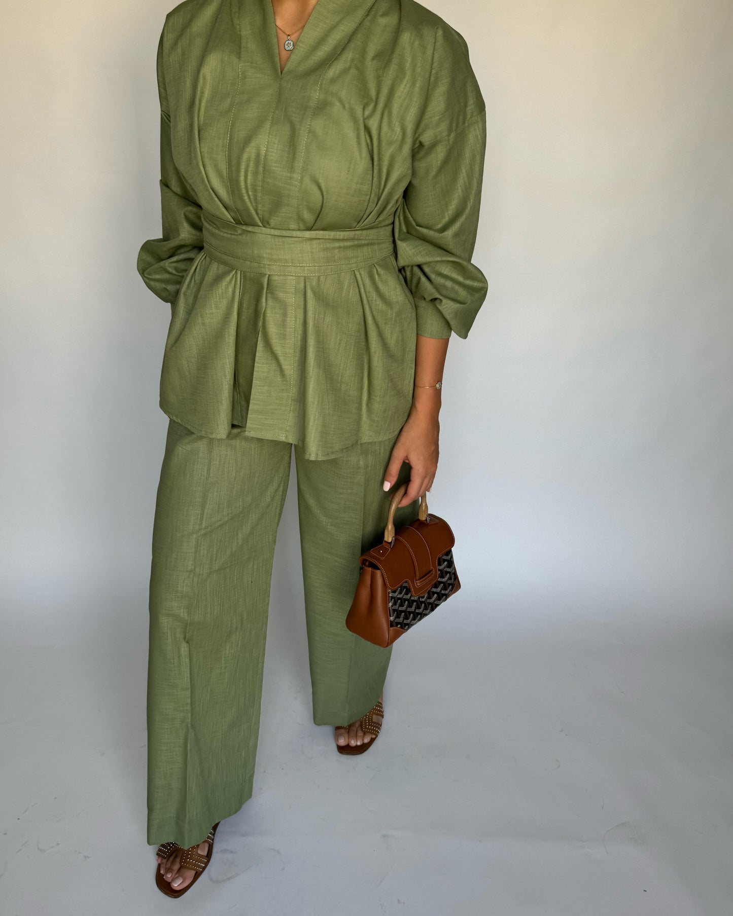 A205 - Green Summer Linen Set