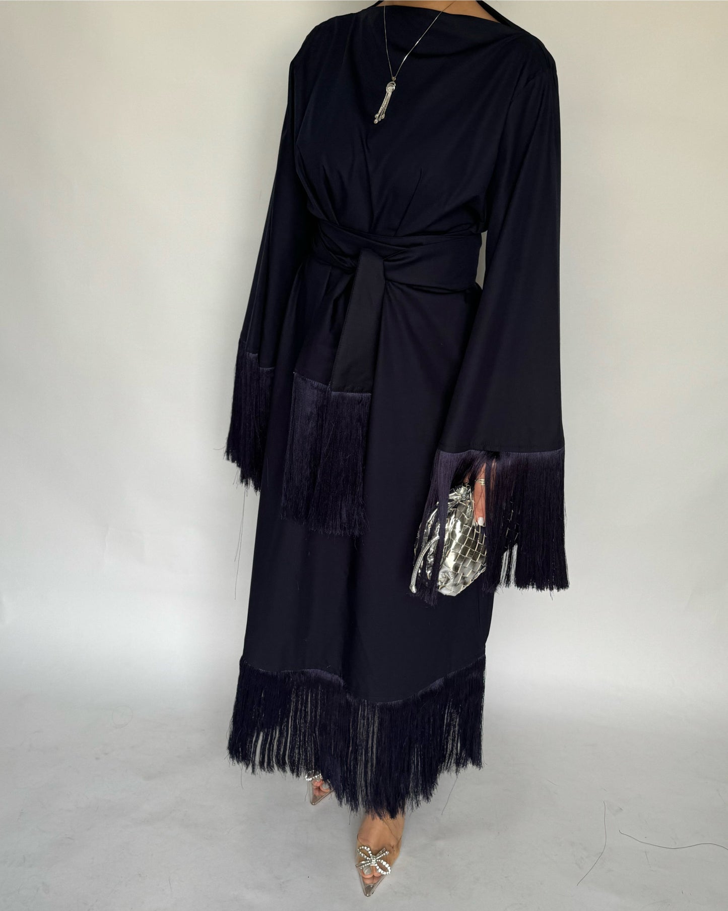 Navy Blue Tassel Dress (READY TO SHIP)