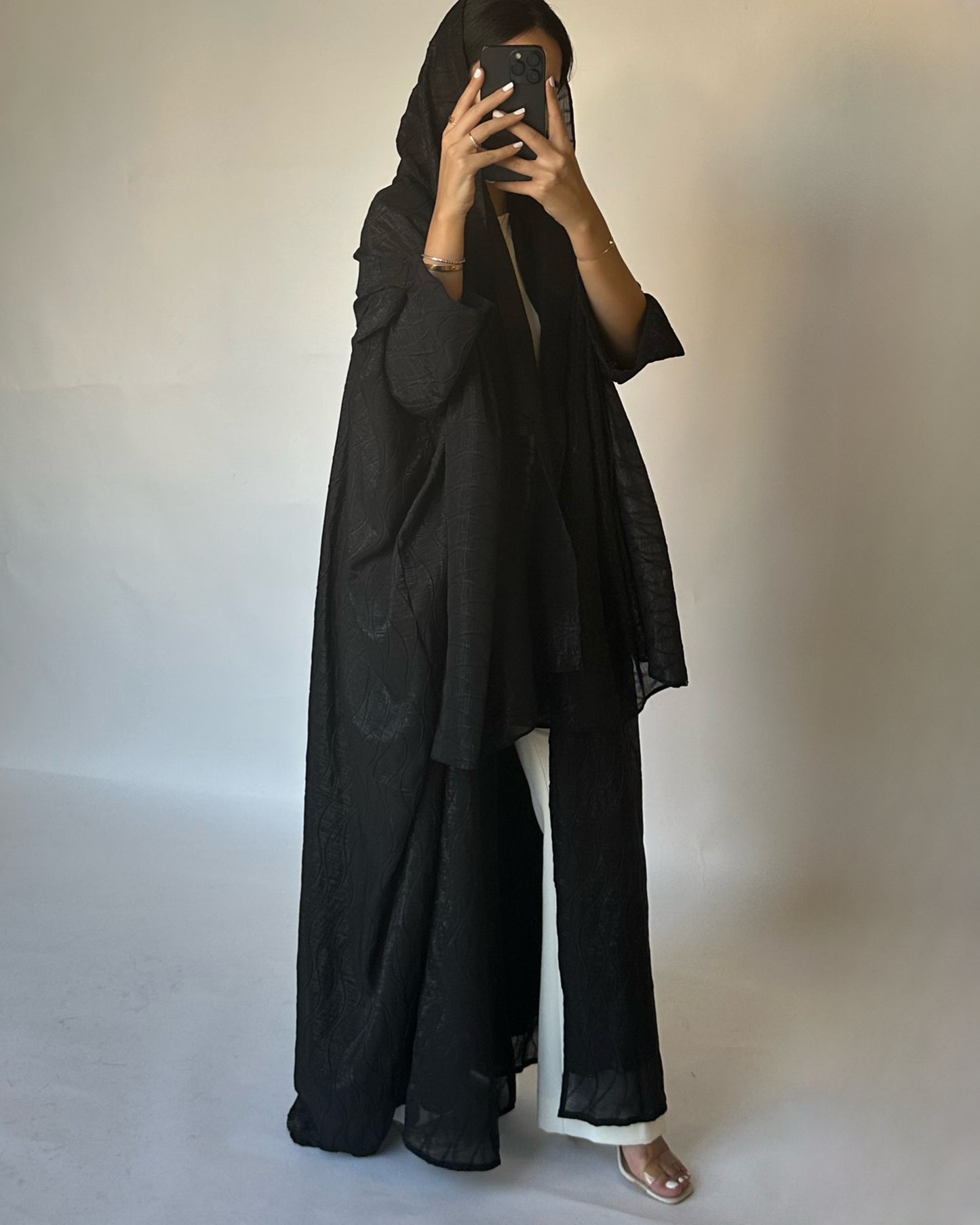 A120 - Chiffon Pattern Abaya & Shaila