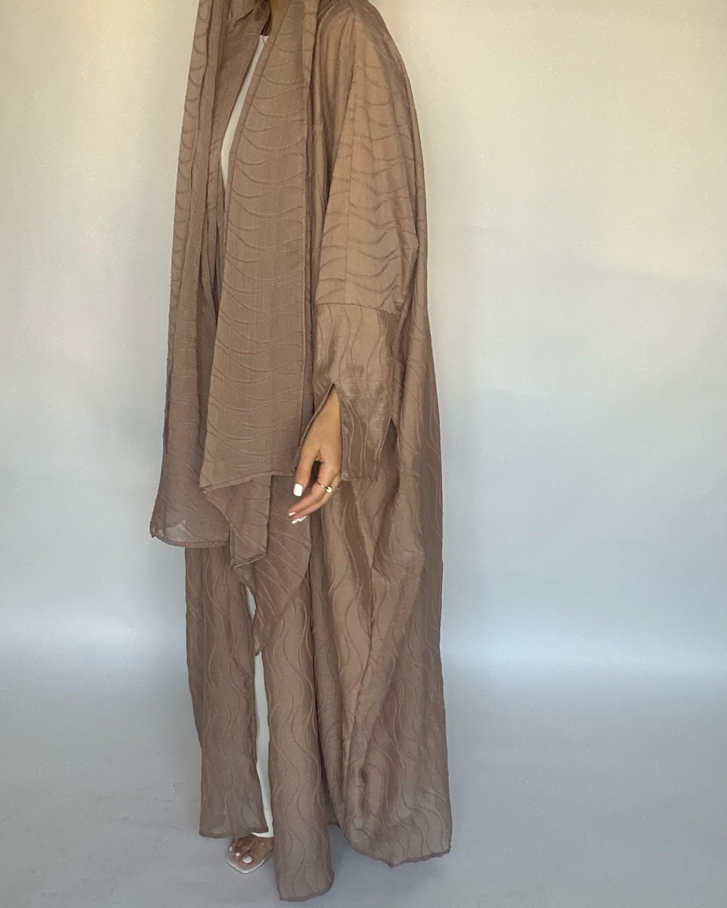 A119 - Chiffon Pattern Abaya & Shaila