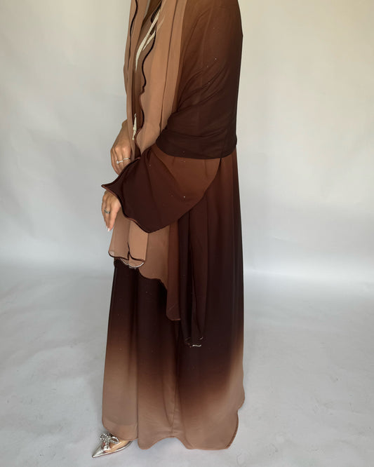 A162 - Brown Ombre Sparkly Jalabiya