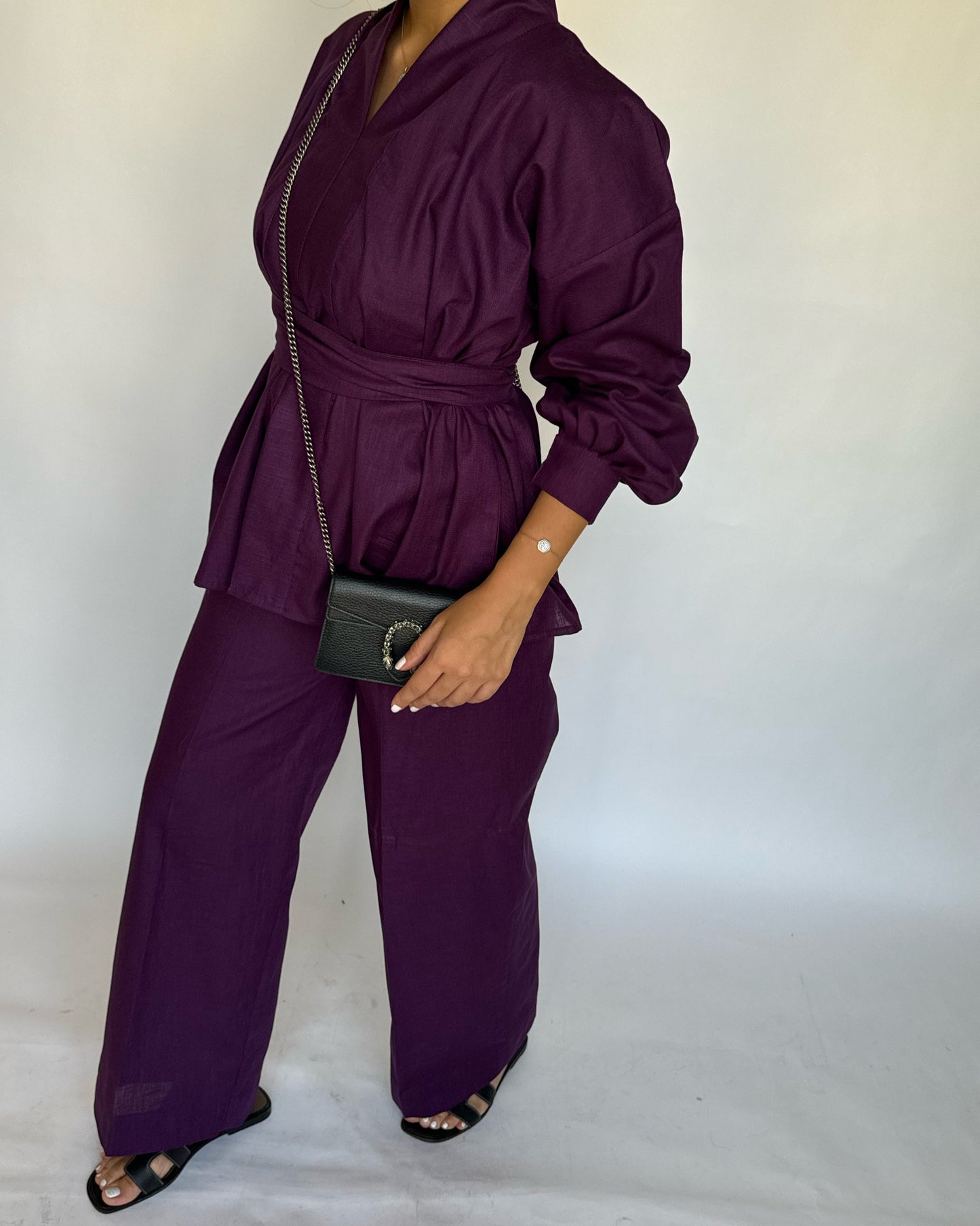 Purple Summer Linen Set (READY TO SHIP)