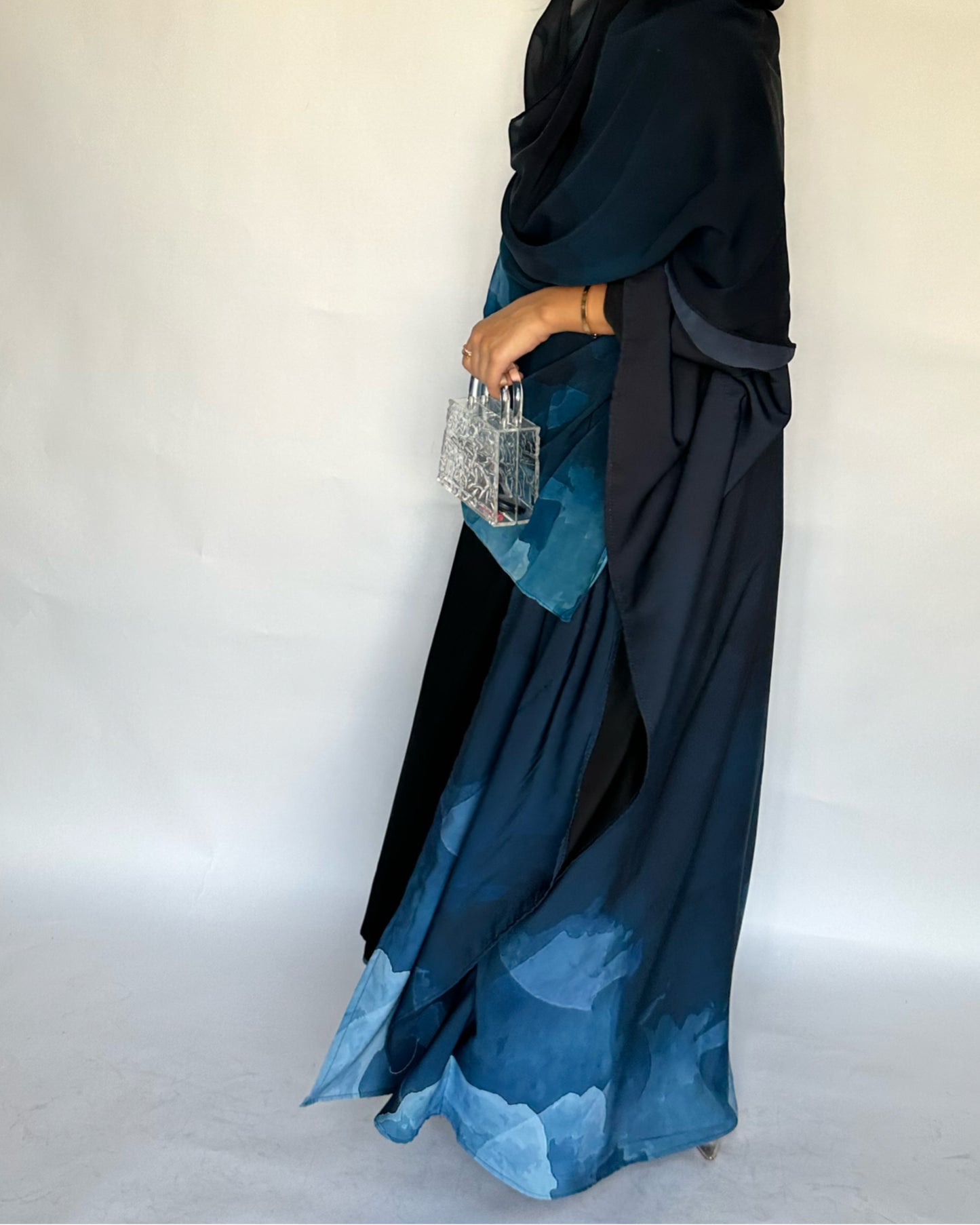 A122 - Blue Gradient Cloud Abaya