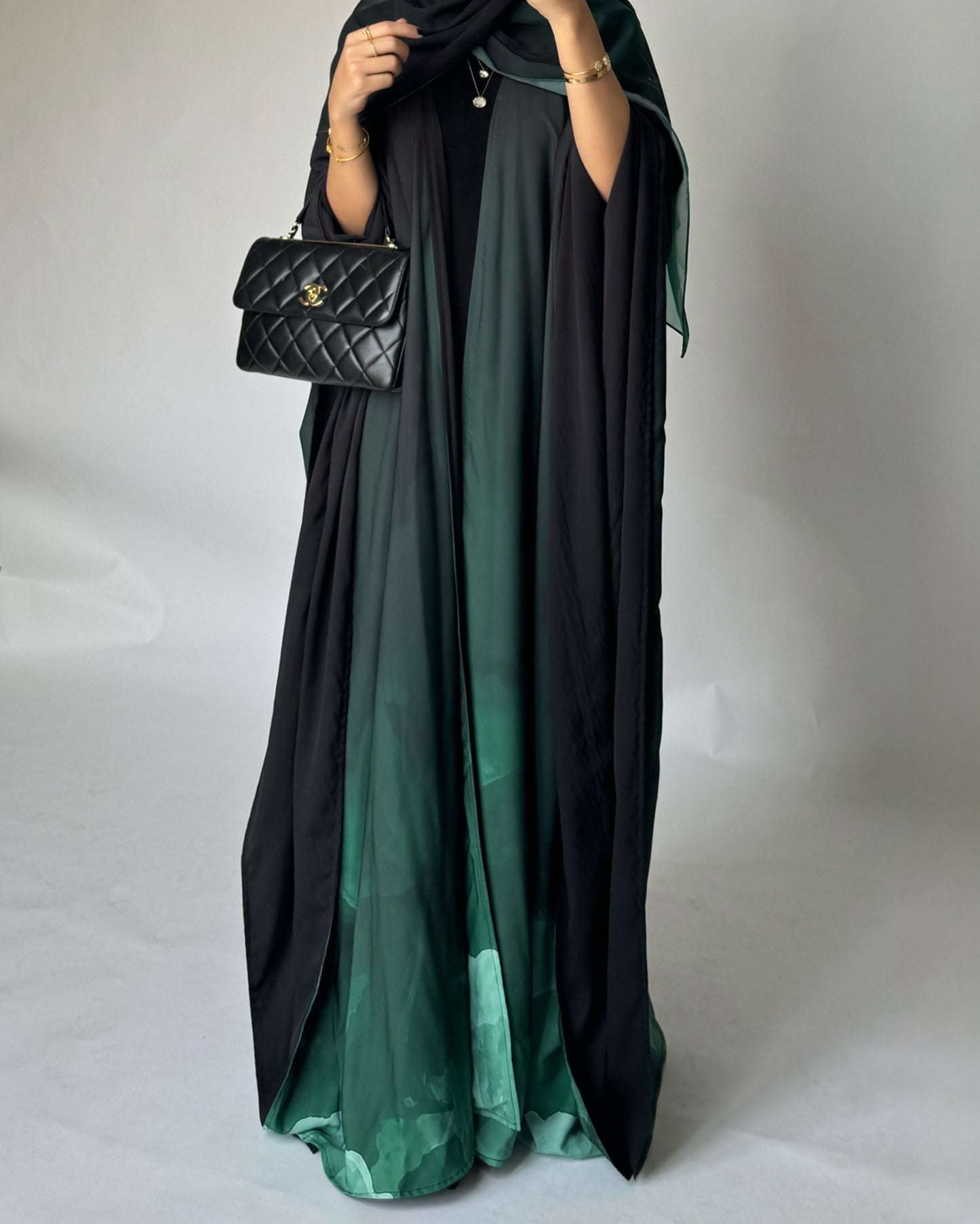 A126 - Green Gradient Cloud Abaya