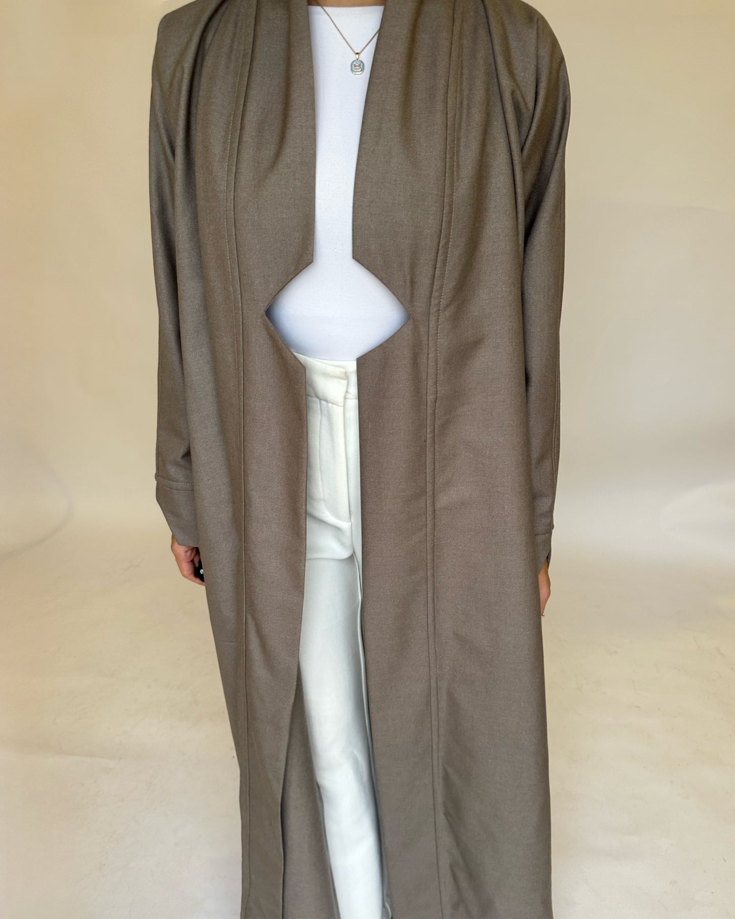 A147 - Winter Grayish-Brown Abaya