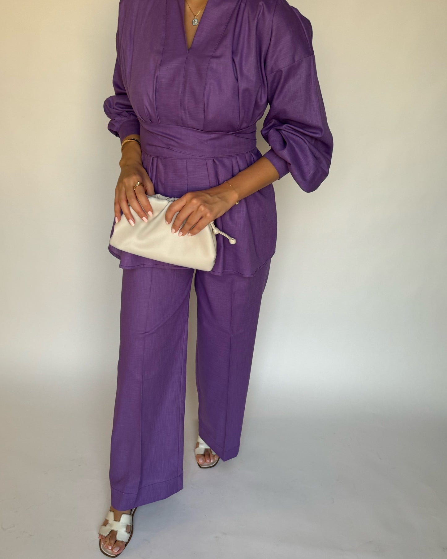 Purple Summer Linen Set (READY TO SHIP)