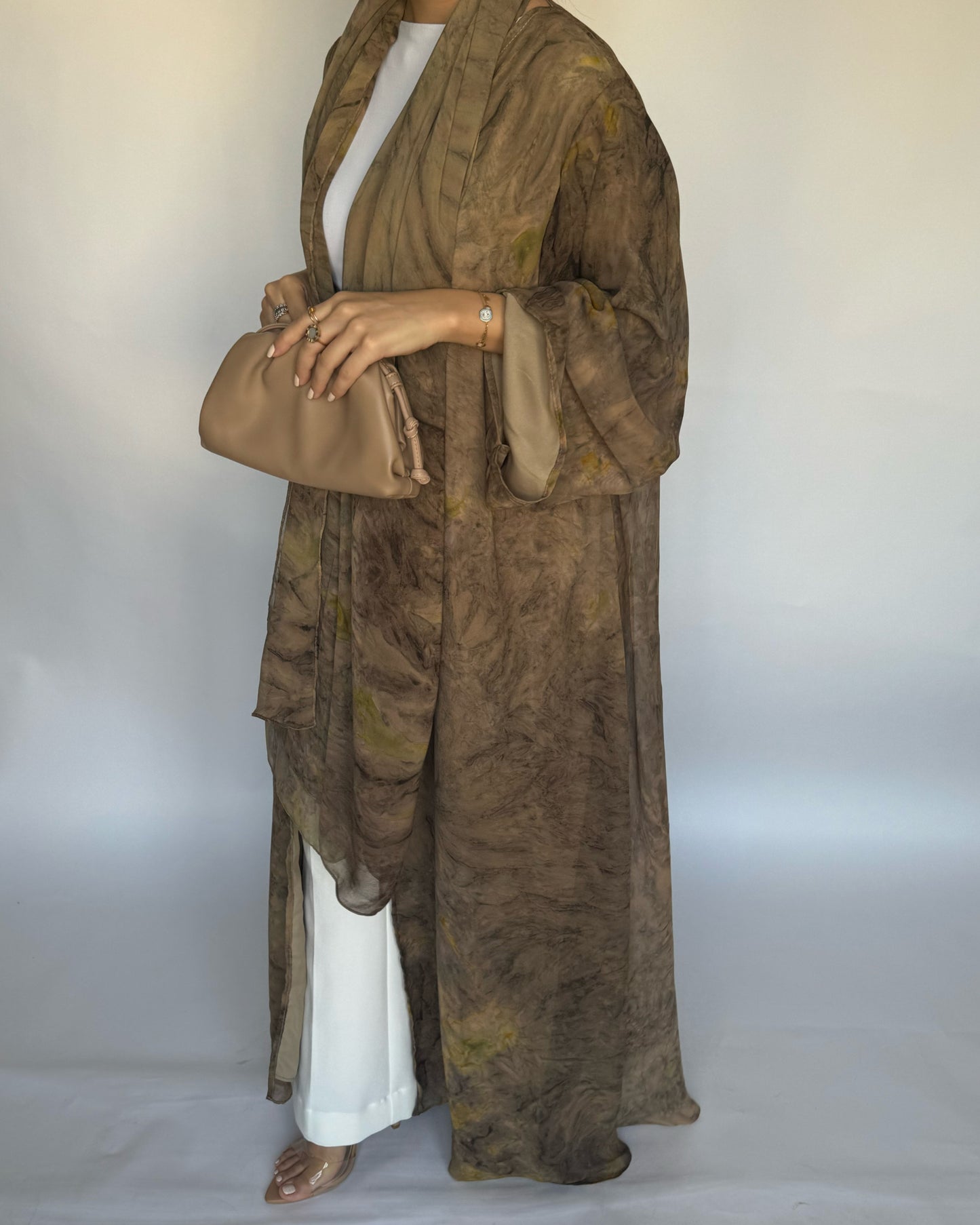 Light Brown Pattern Abaya (READY TO SHIP)