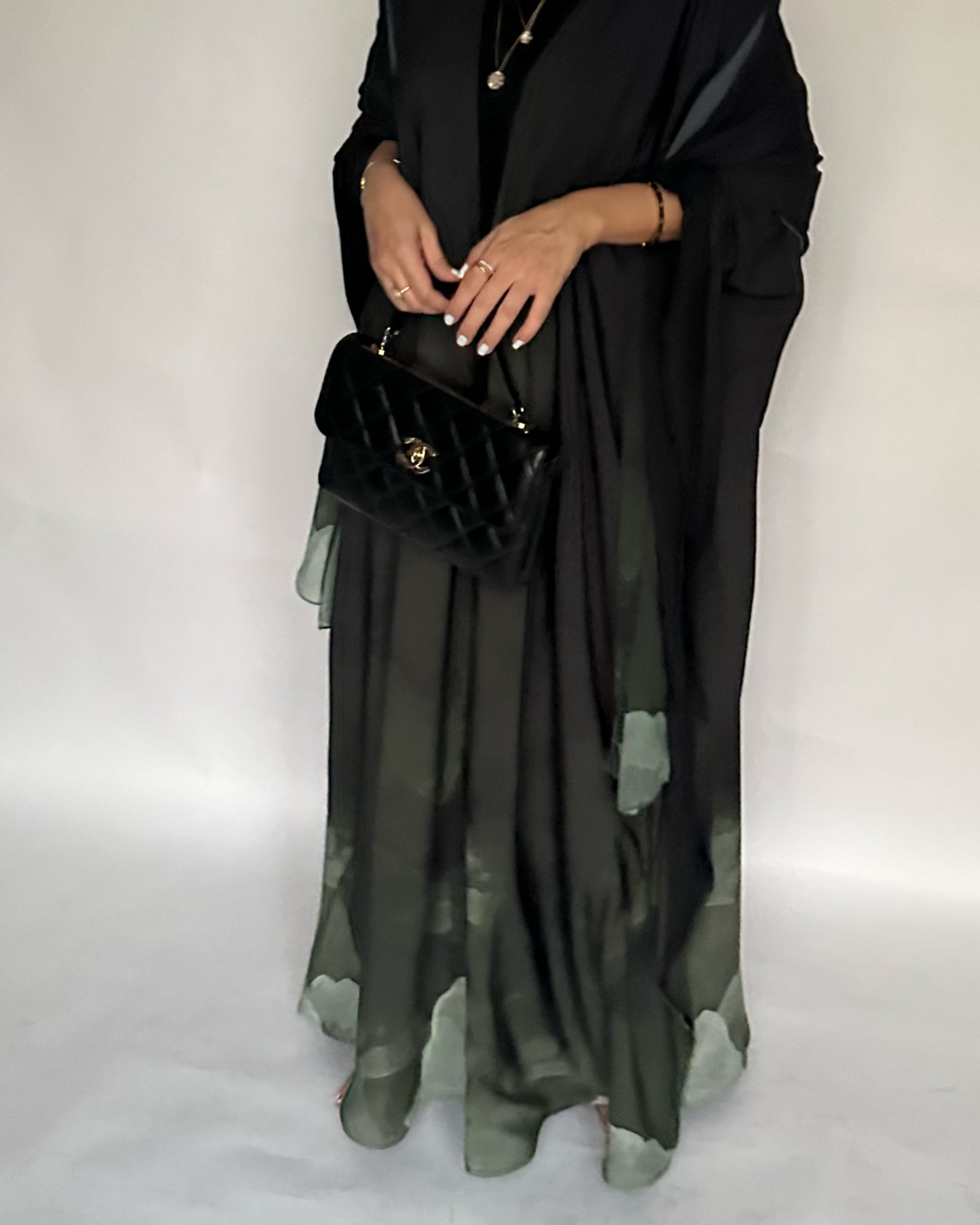 A121 - Green Gradient Cloud Abaya