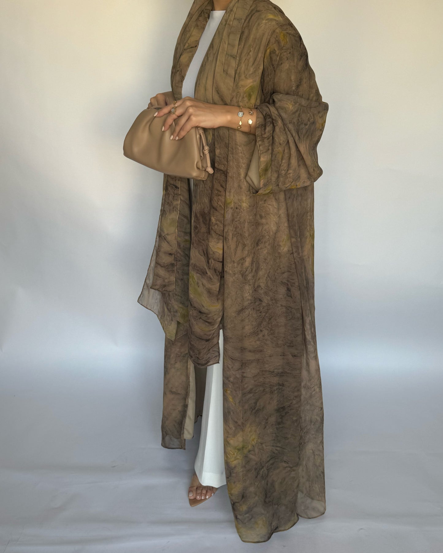 Light Brown Pattern Abaya (READY TO SHIP)