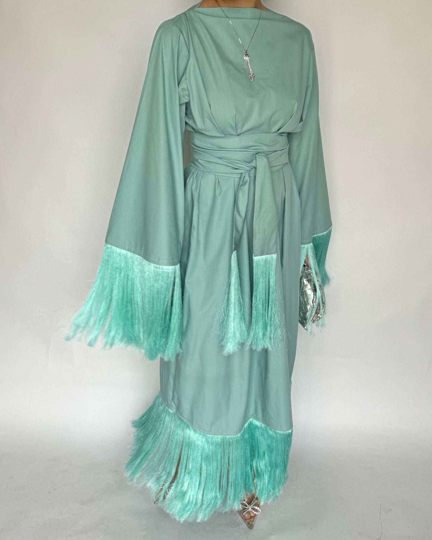 A172 - Green Tassel Dress