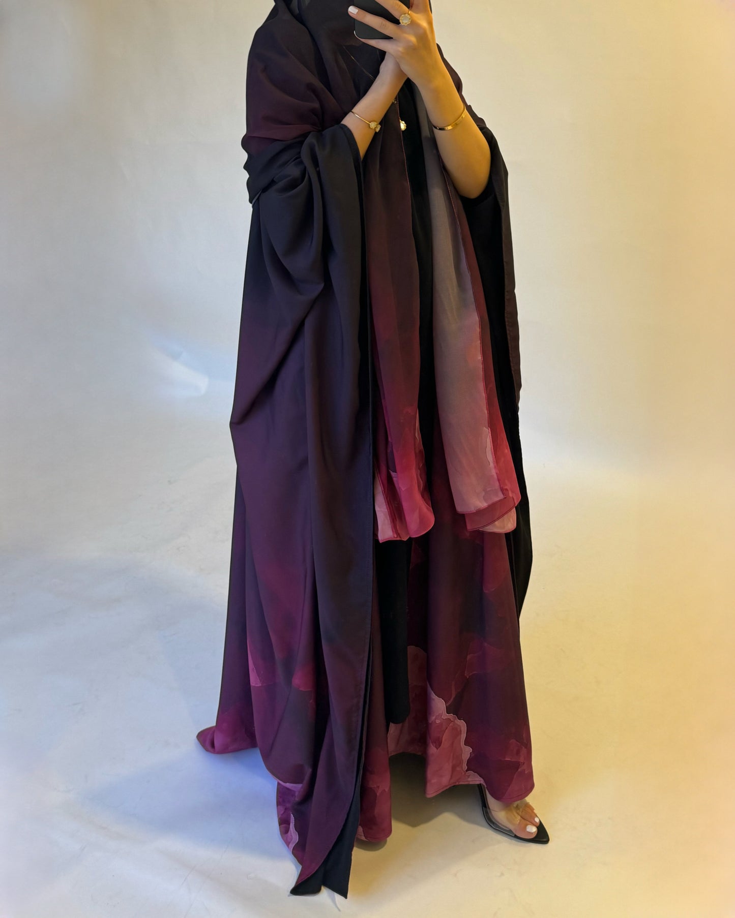 A127 - Pink Gradient Cloud Abaya