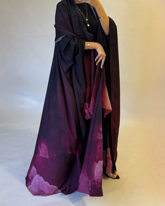 A127 - Pink Gradient Cloud Abaya