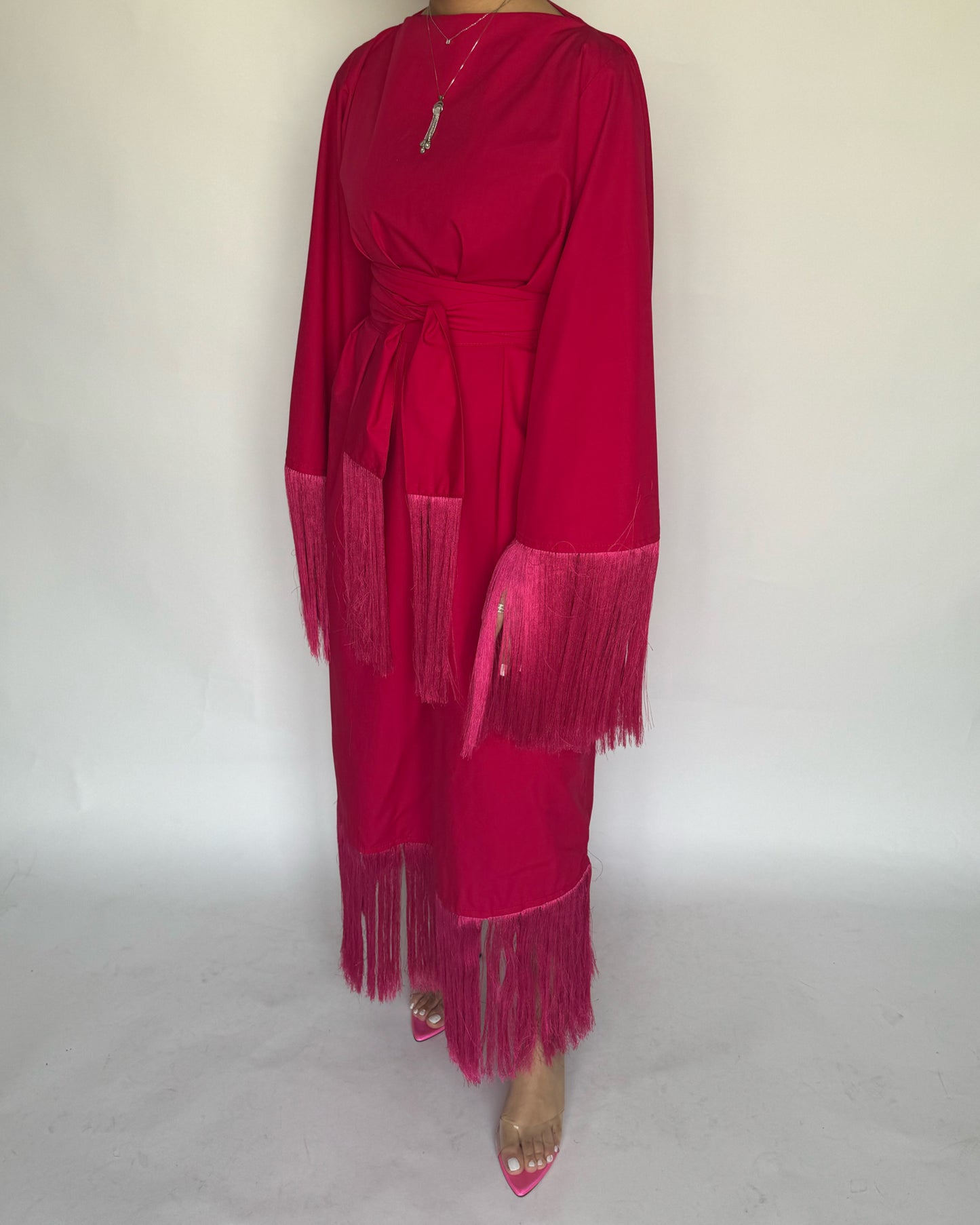 A171 - Pink Tassel Dress