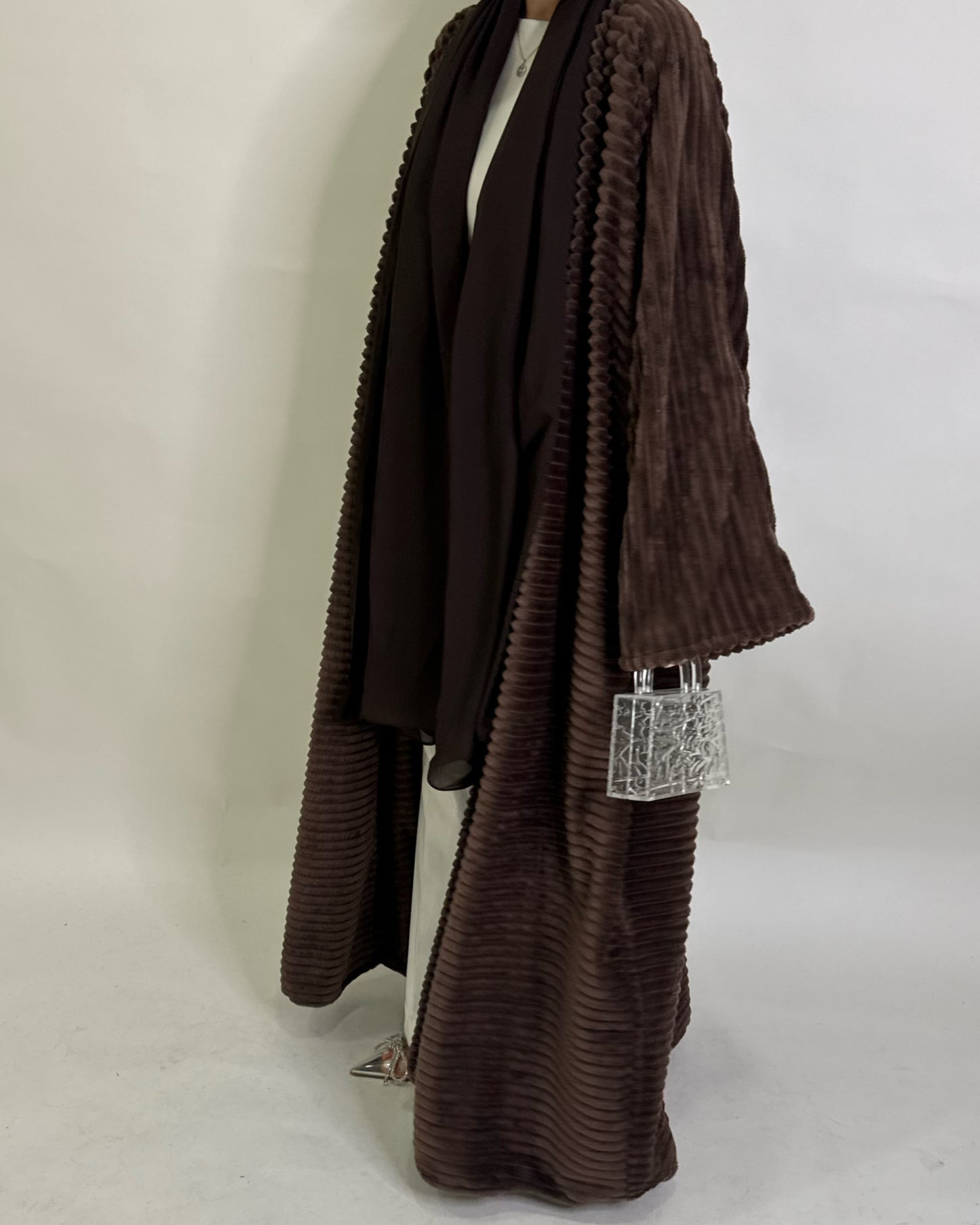 Brown Fur Abaya (READY TO SHIP)