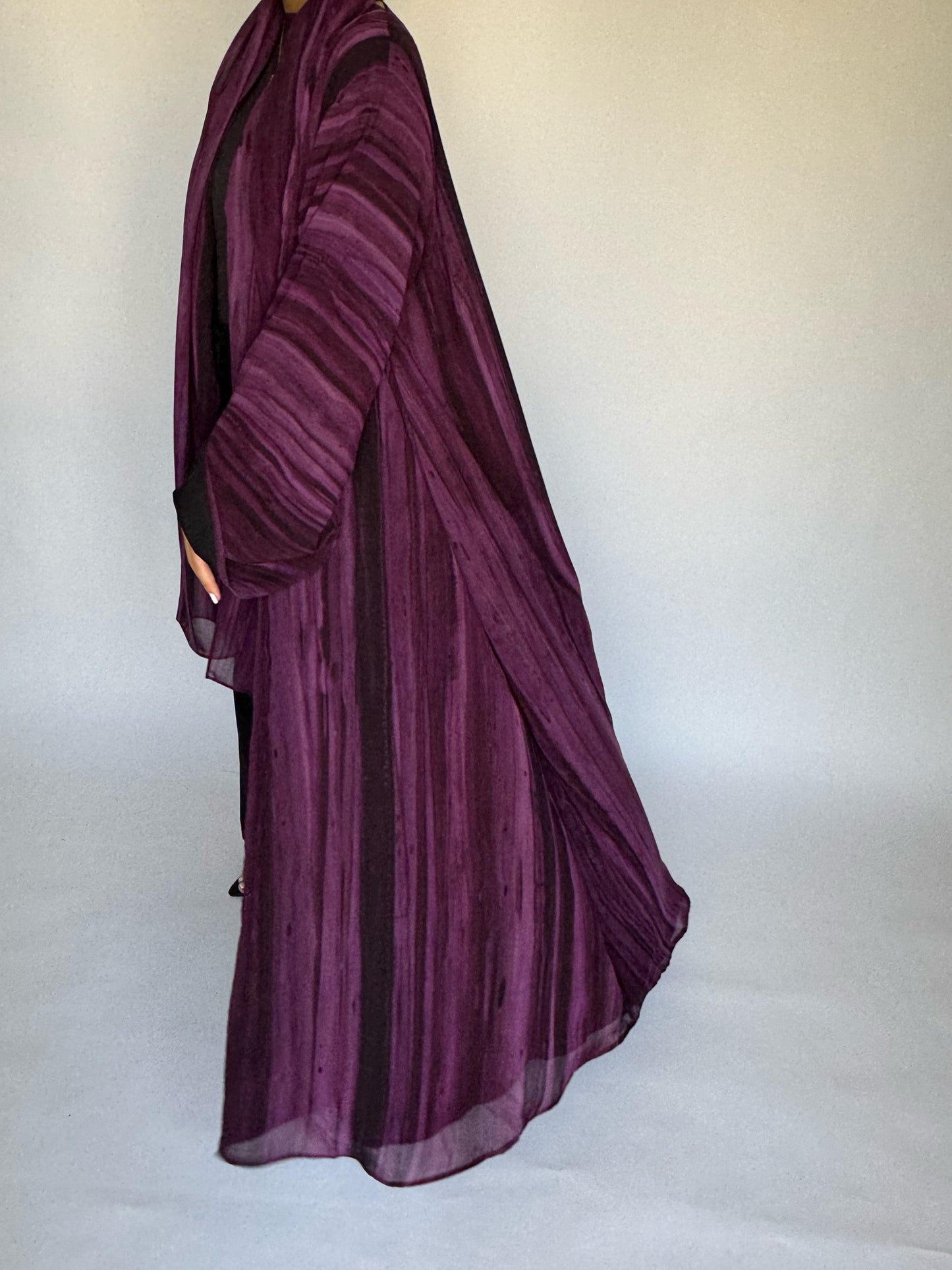 Purple Pattern Abaya (READY TO SHIP)