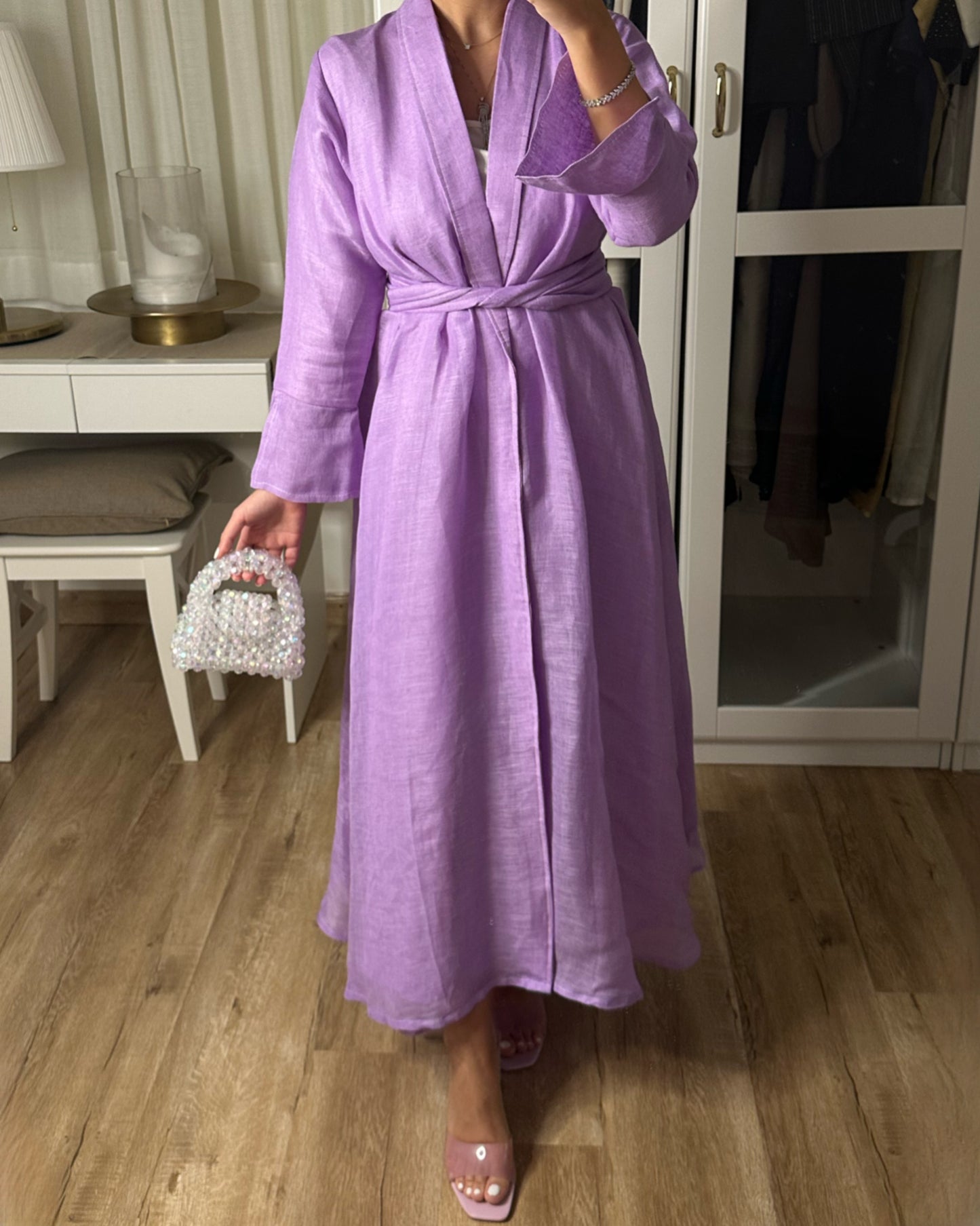 Purple Linen Summer Dress (READY TO SHIP)