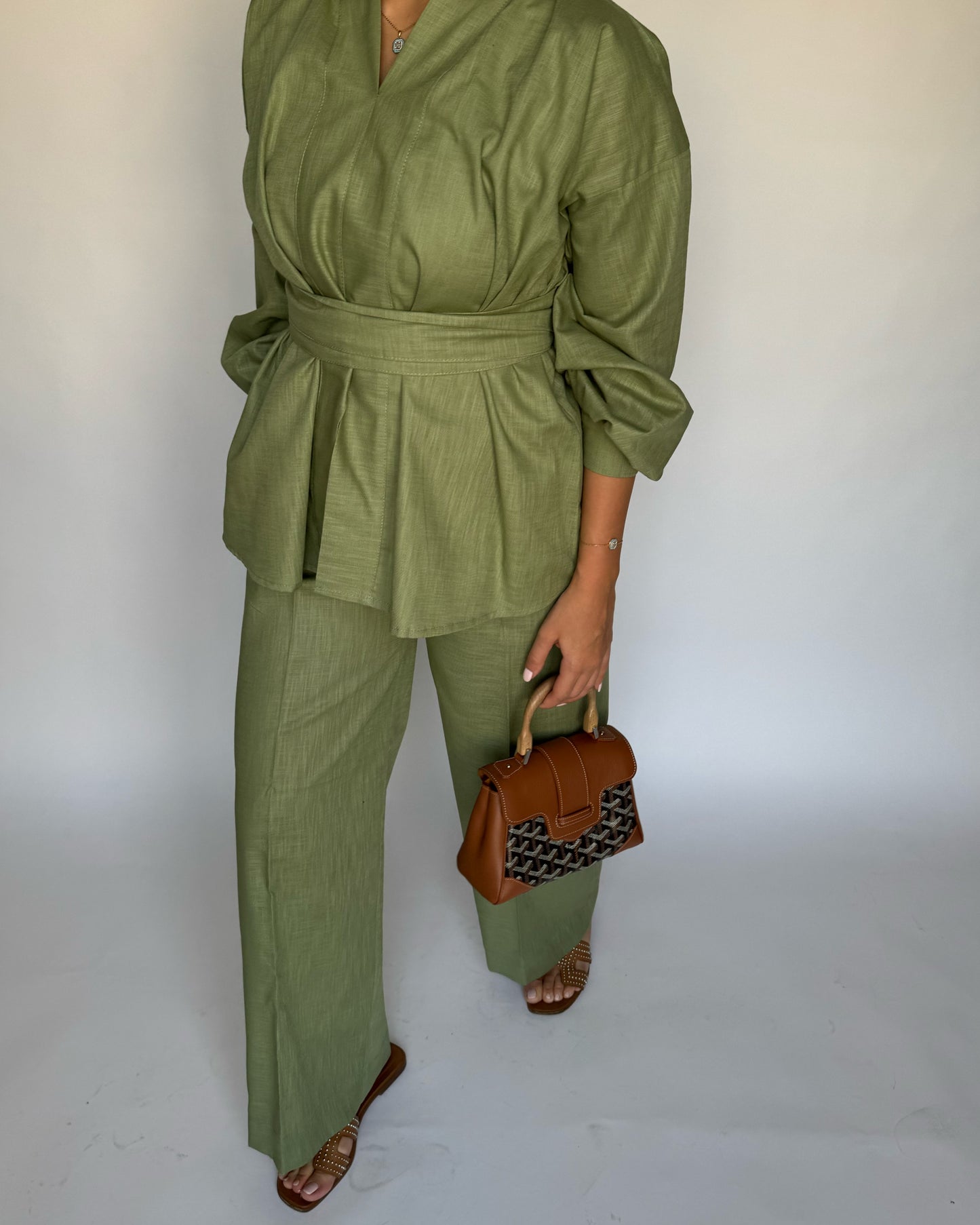 A205 - Green Summer Linen Set