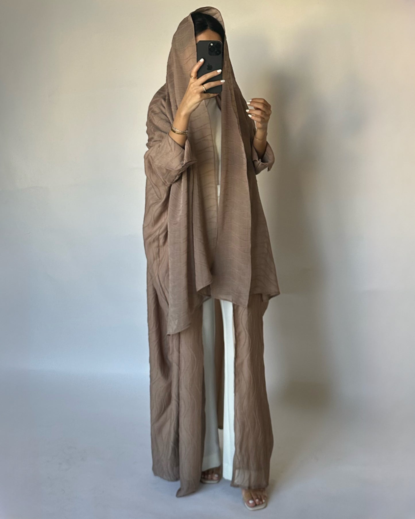 A119 - Chiffon Pattern Abaya & Shaila