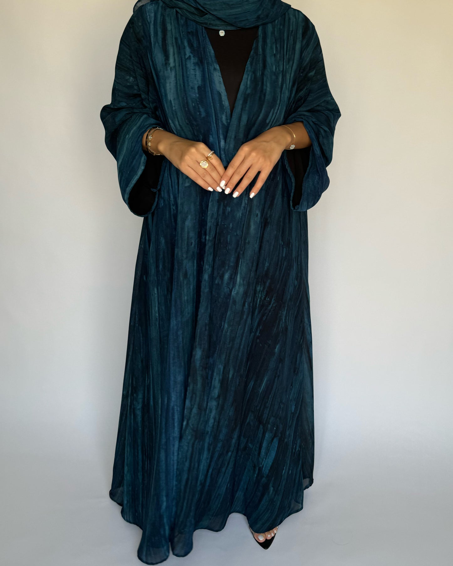 Blue Pattern Abaya (READY TO SHIP)