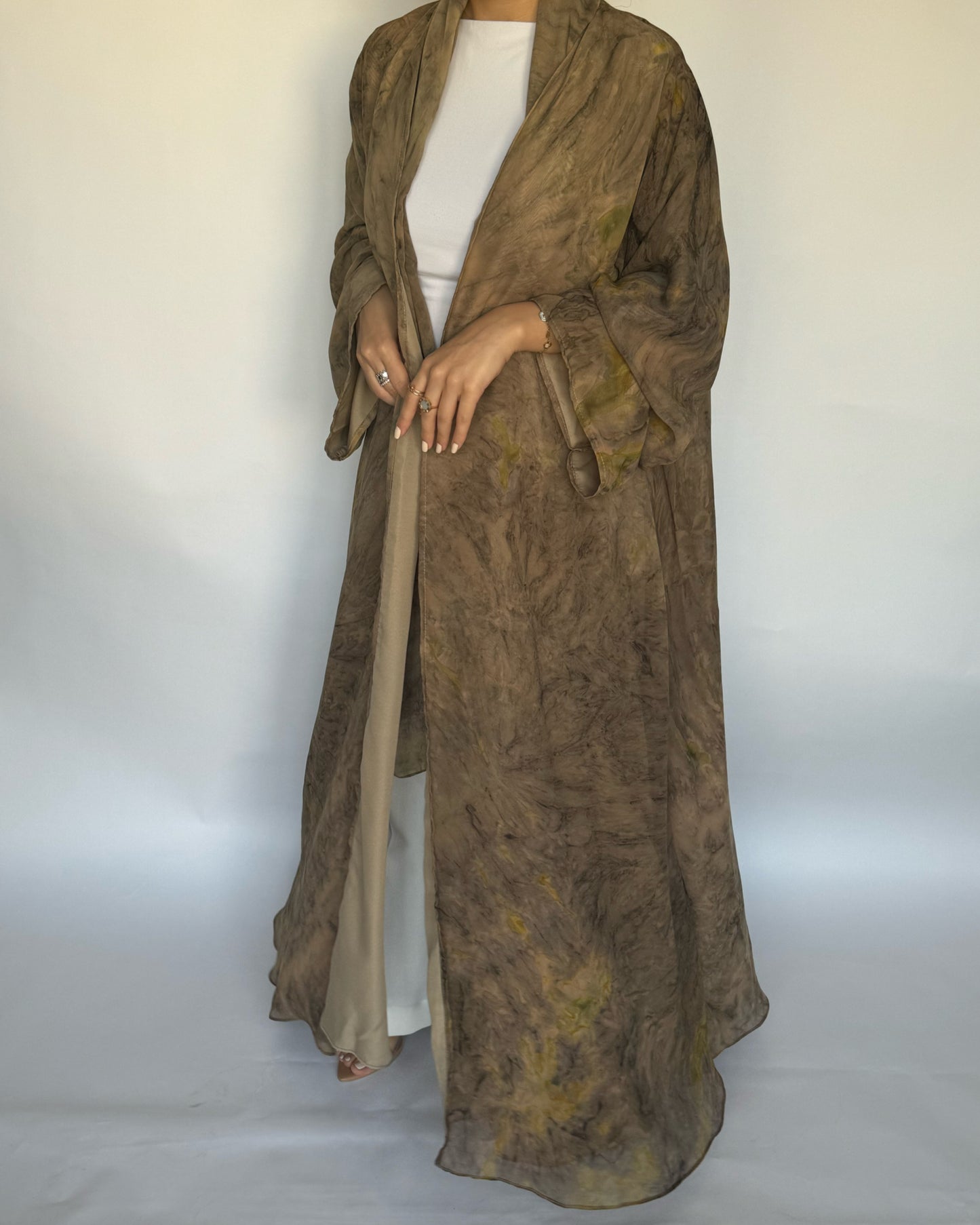 Light Brown Pattern Abaya (READY TO SHIP)