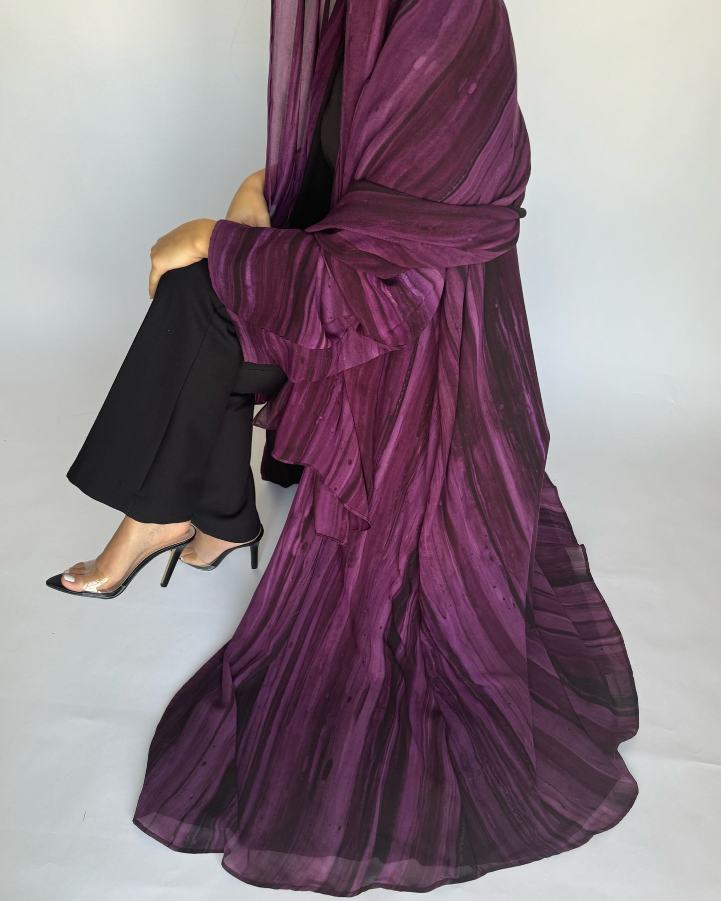 Purple Pattern Abaya (READY TO SHIP)