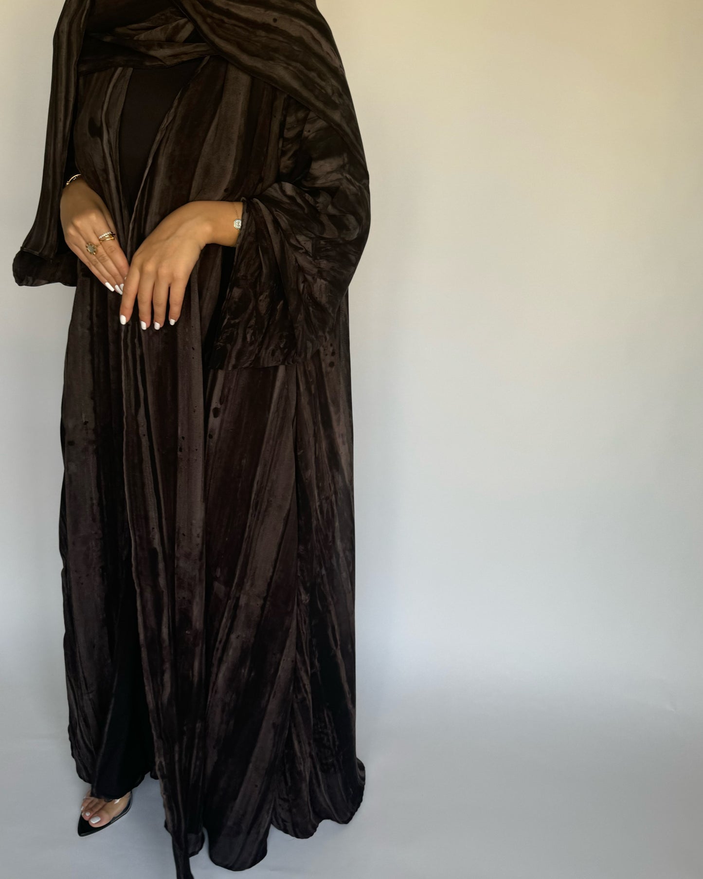 Brown Pattern Abaya (READY TO SHIP)