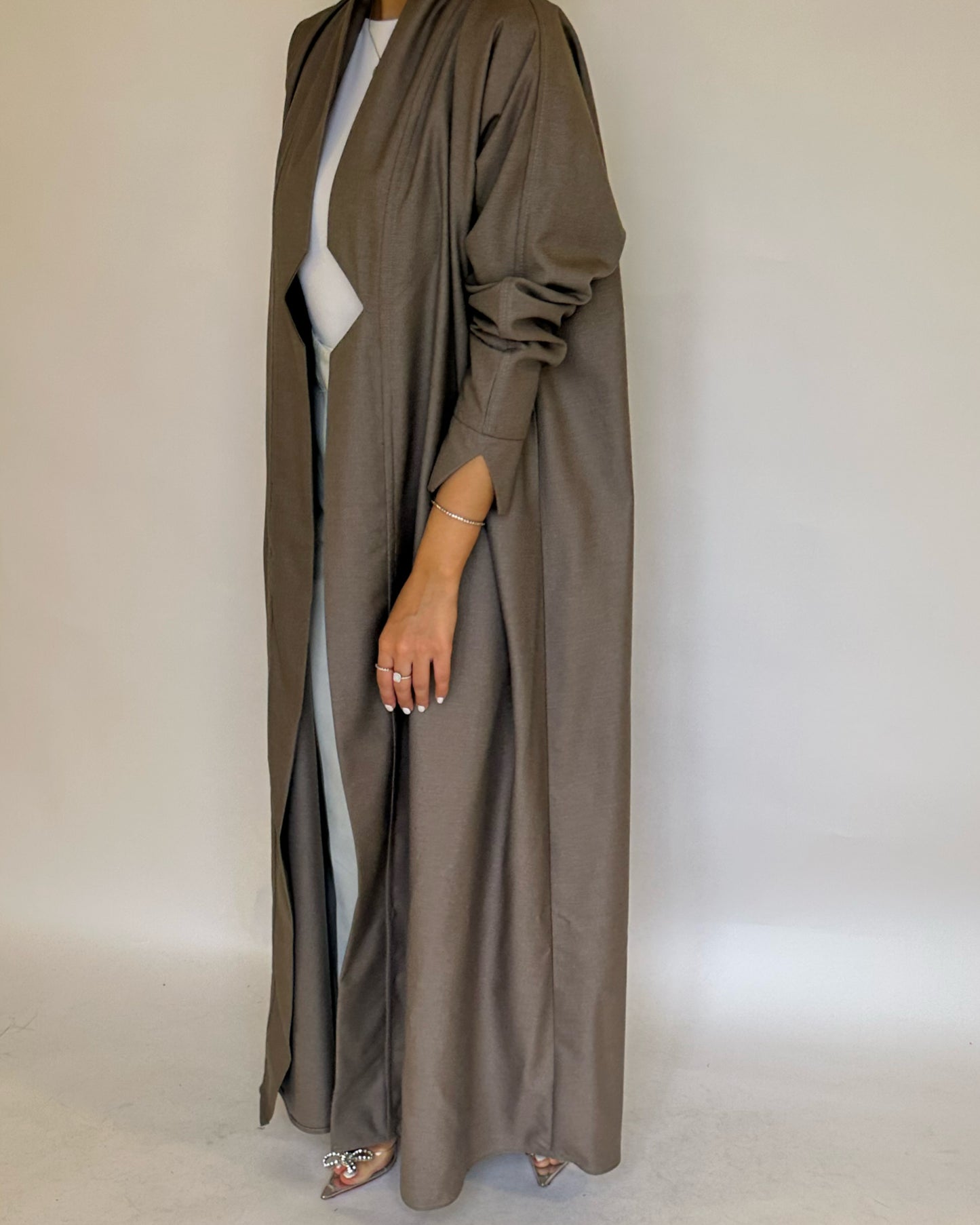 A147 - Winter Grayish-Brown Abaya