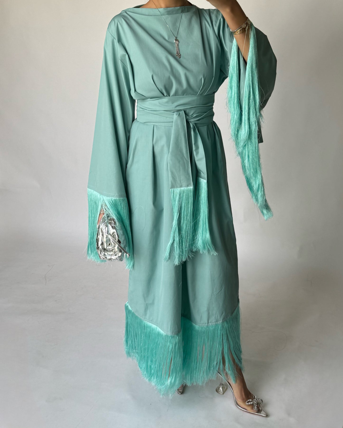 A172 - Green Tassel Dress