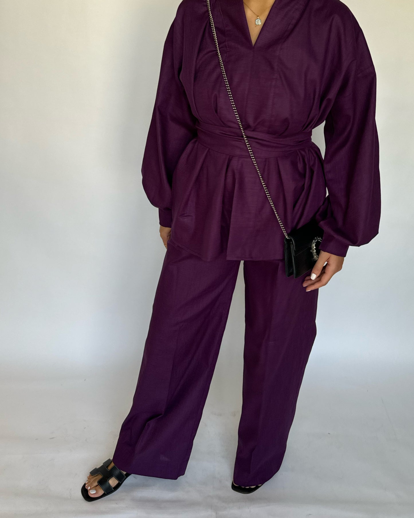 Purple Summer Linen Set (READY TO SHIP)