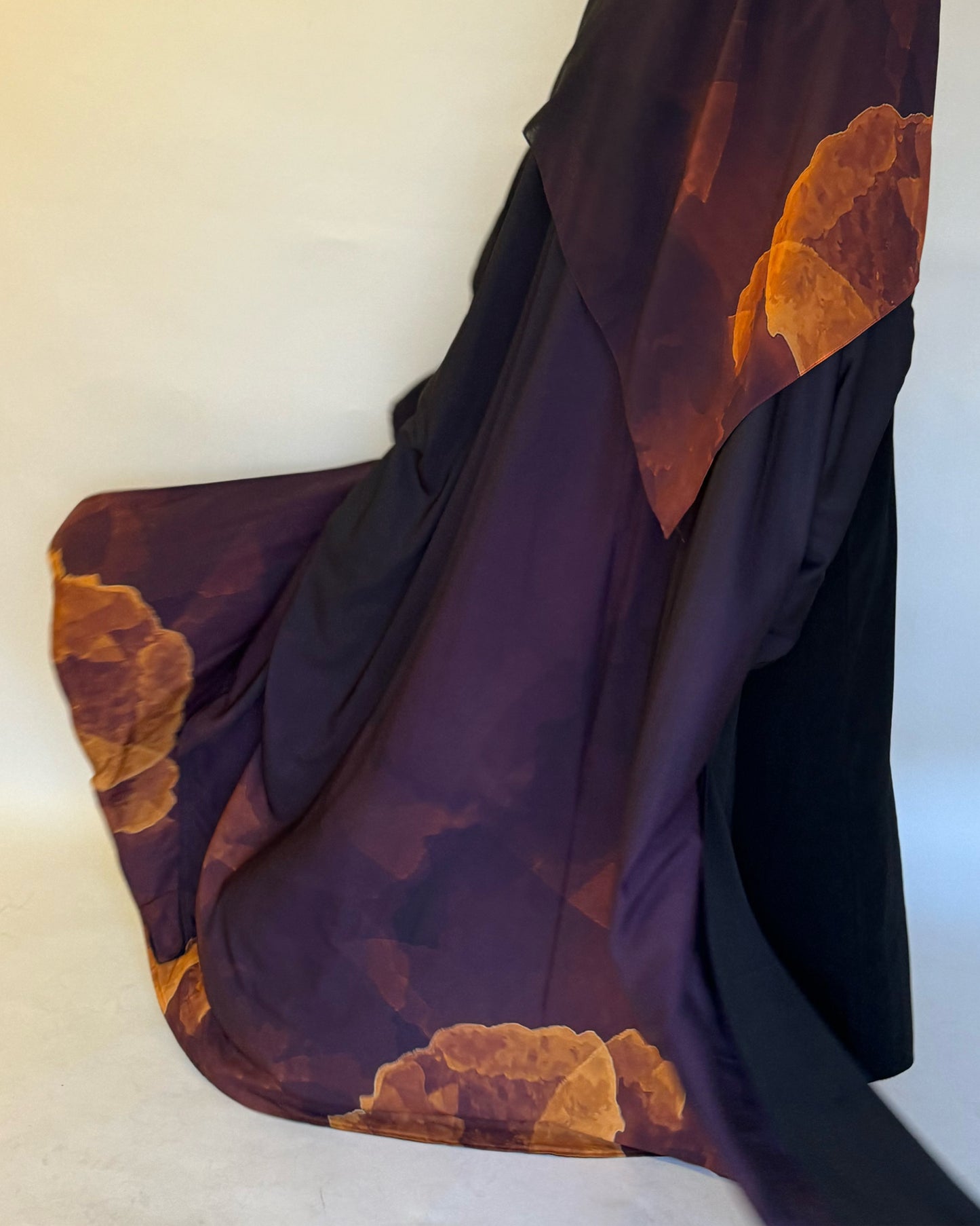 A128 - Purple - Burnt Orange Gradient Cloud Abaya