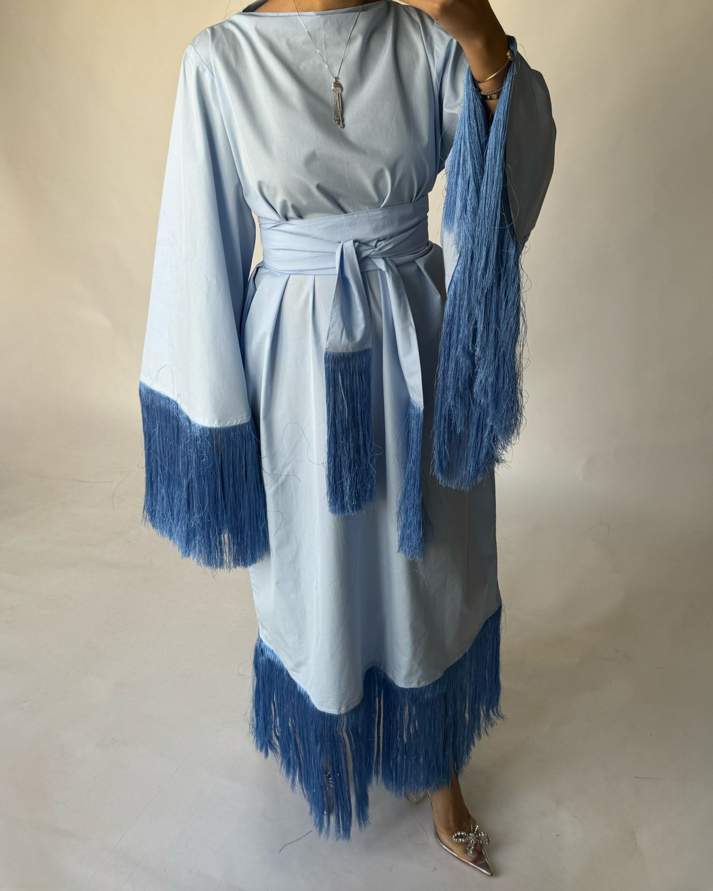 A169 - Light Blue Tassel Dress