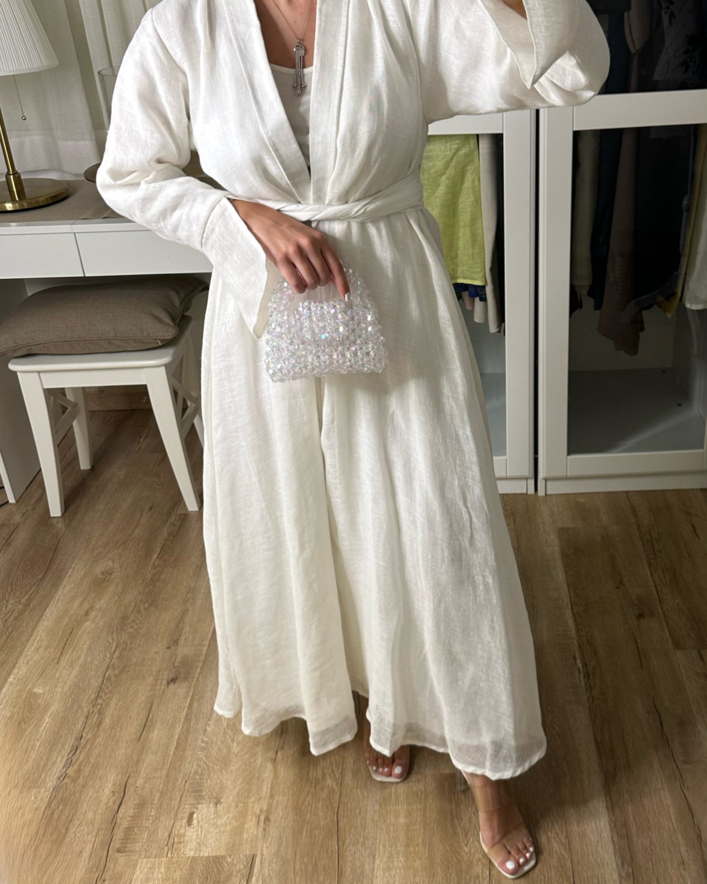 A094 - Off-White Linen Summer Dress