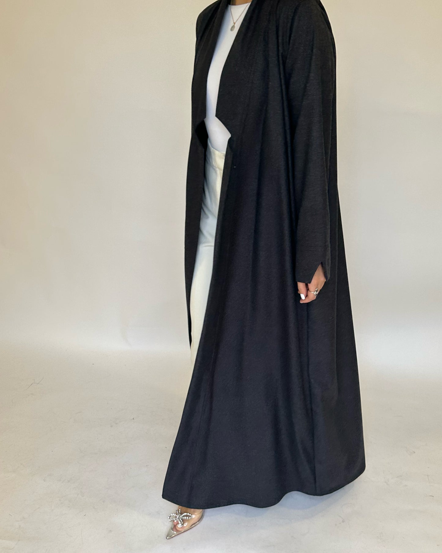 A145 - Winter Dark Gray Abaya