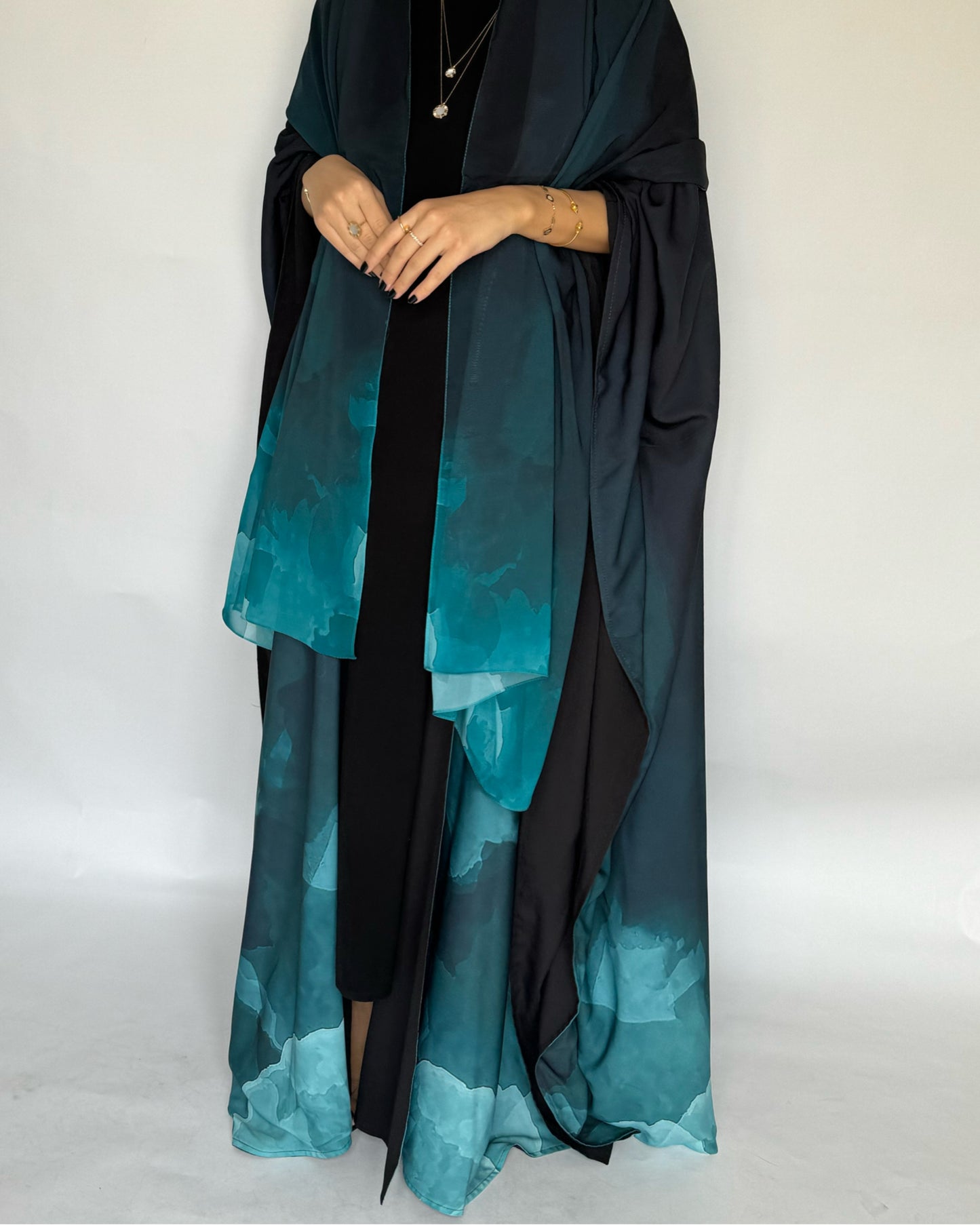 A125 - Blue Gradient Cloud Abaya