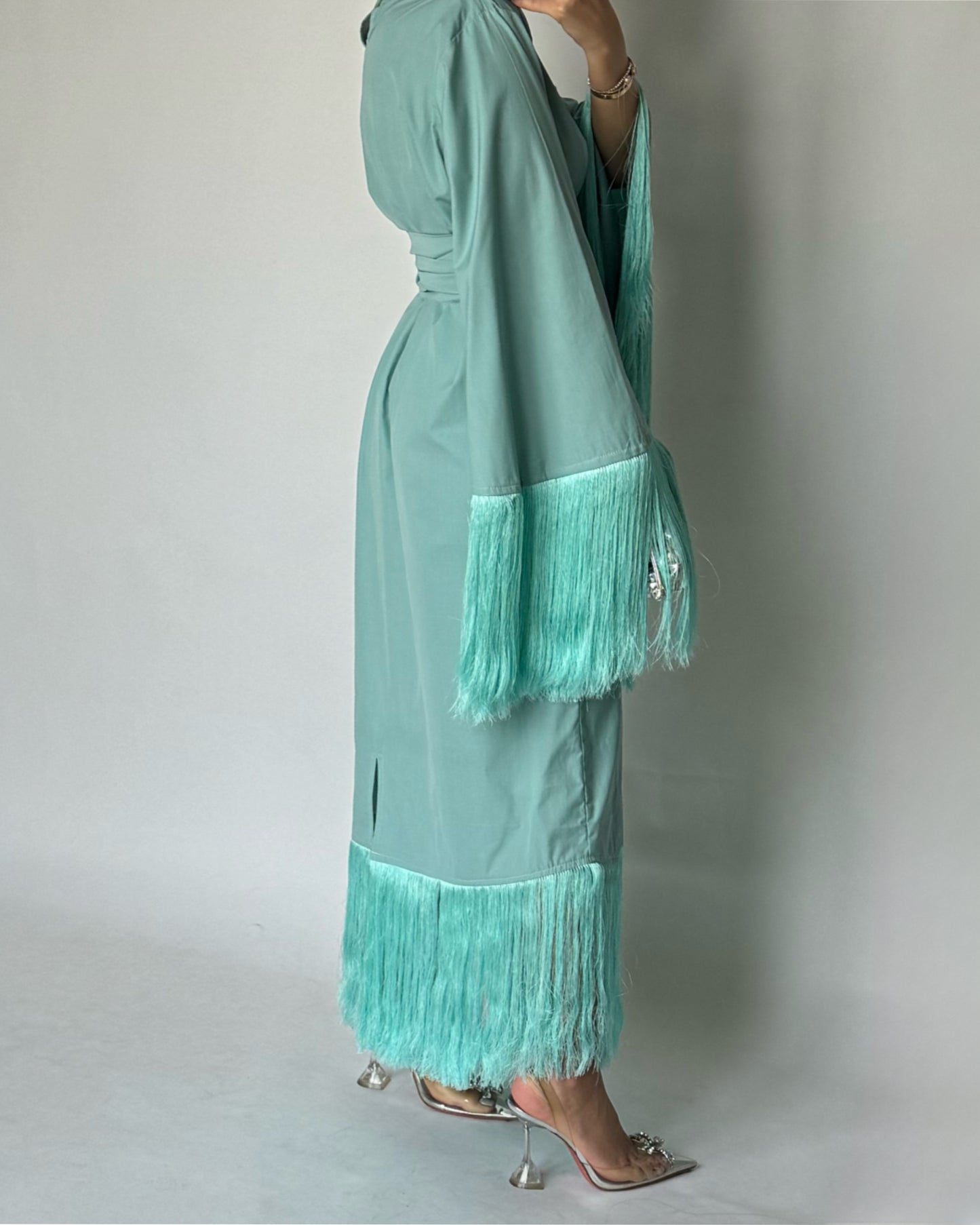 A172 - Green Tassel Dress