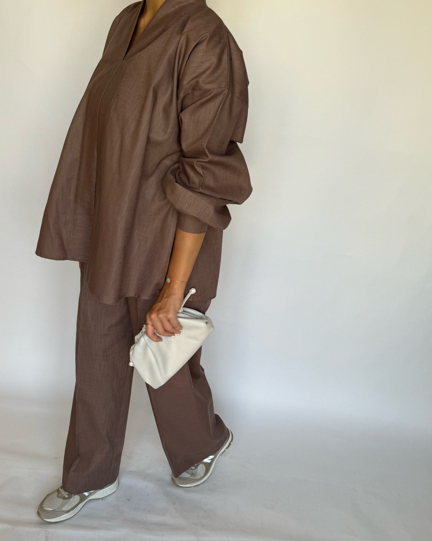 Brown Summer Linen Set (READY TO SHIP)