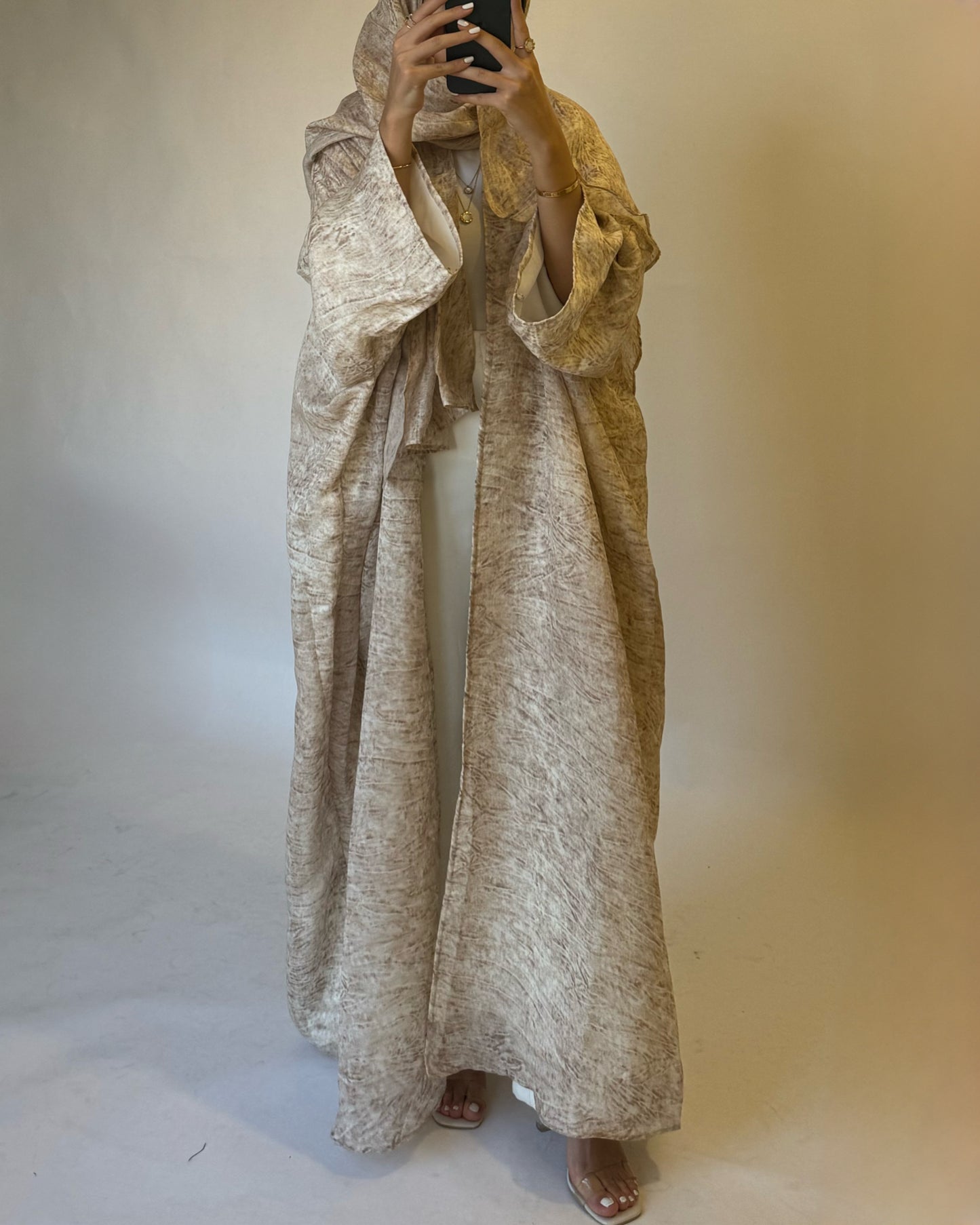 A148 - Light Brown Pattern Abaya