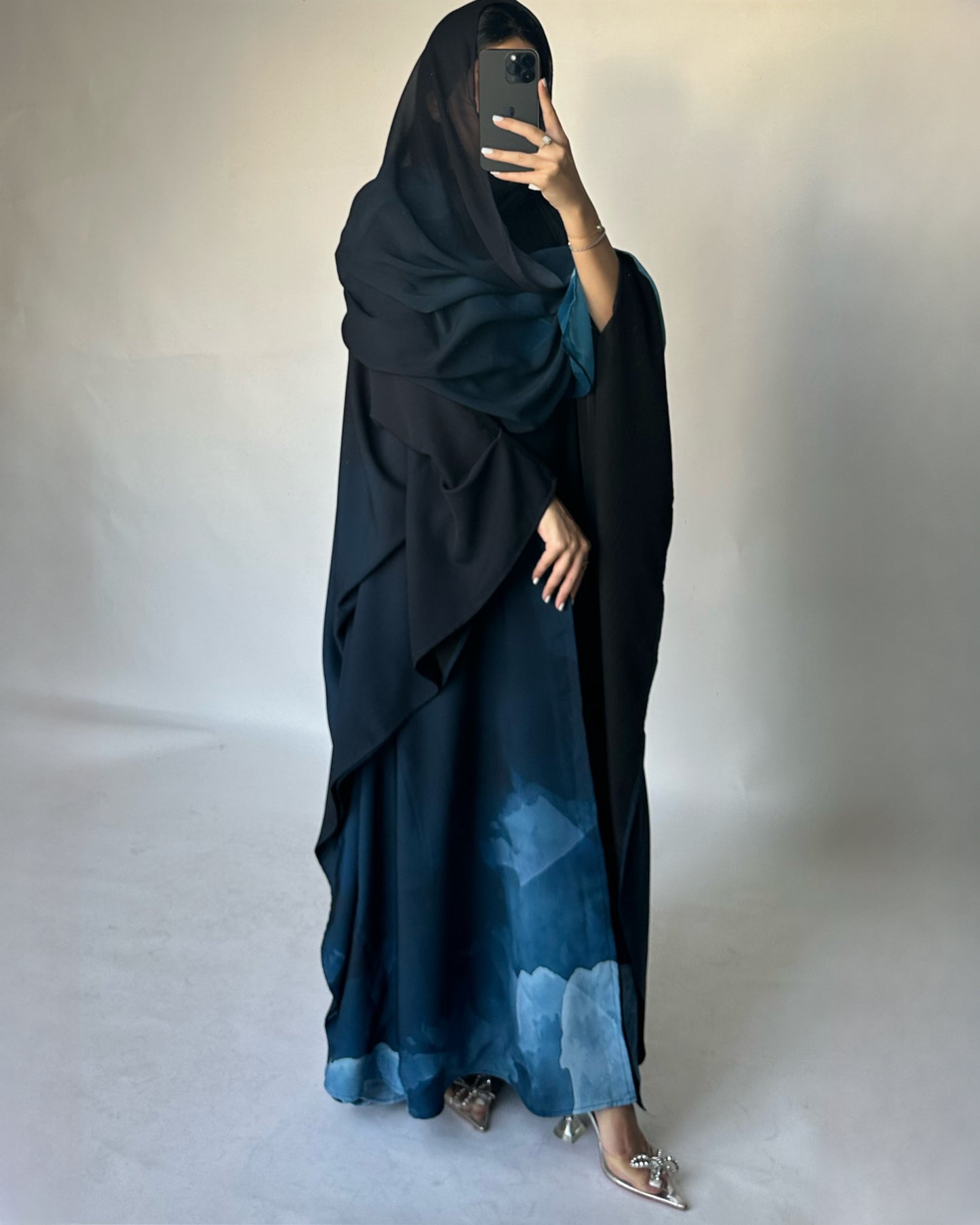 A122 - Blue Gradient Cloud Abaya